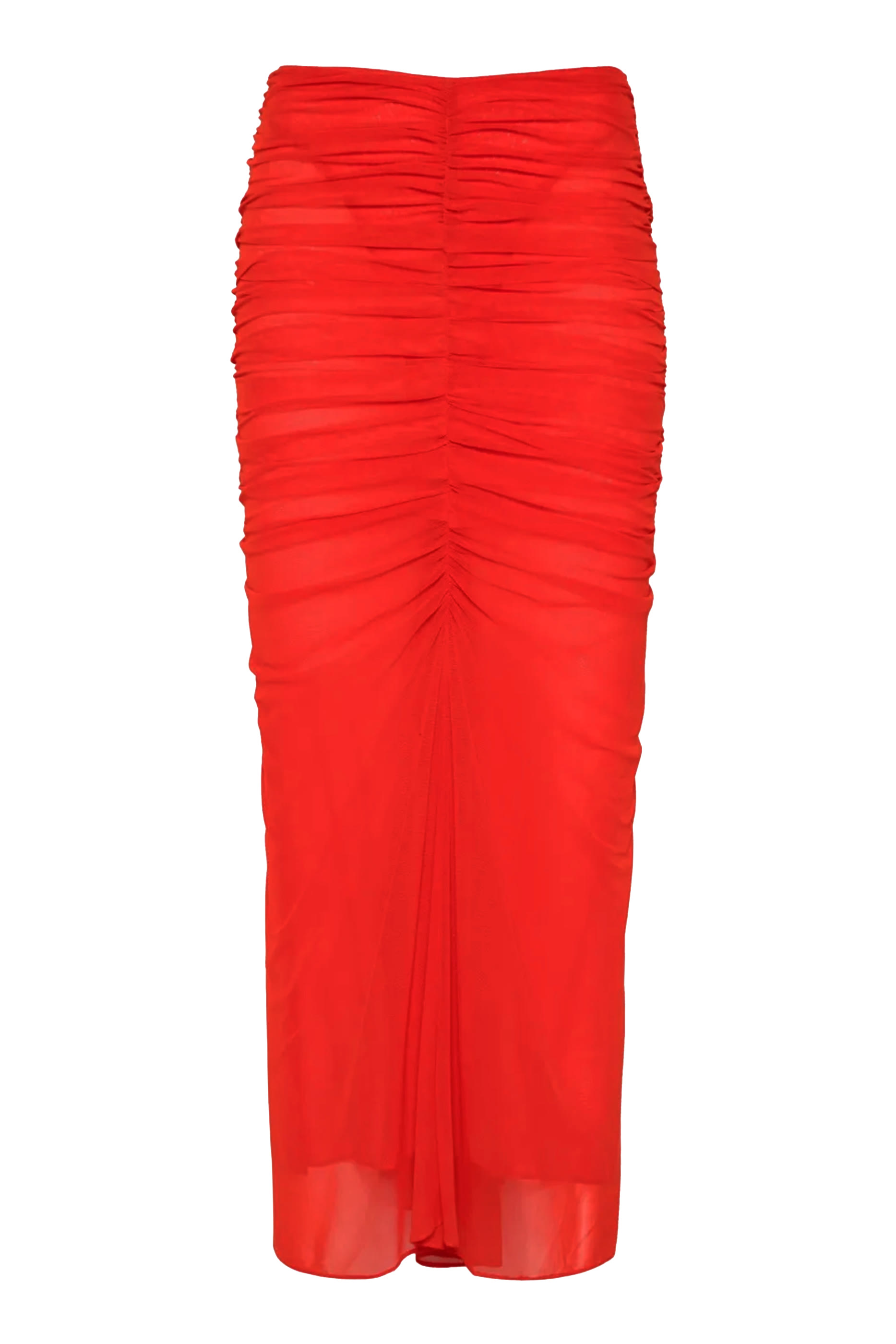 تنورة متوسطة الطول قماش شبكي بكشكش