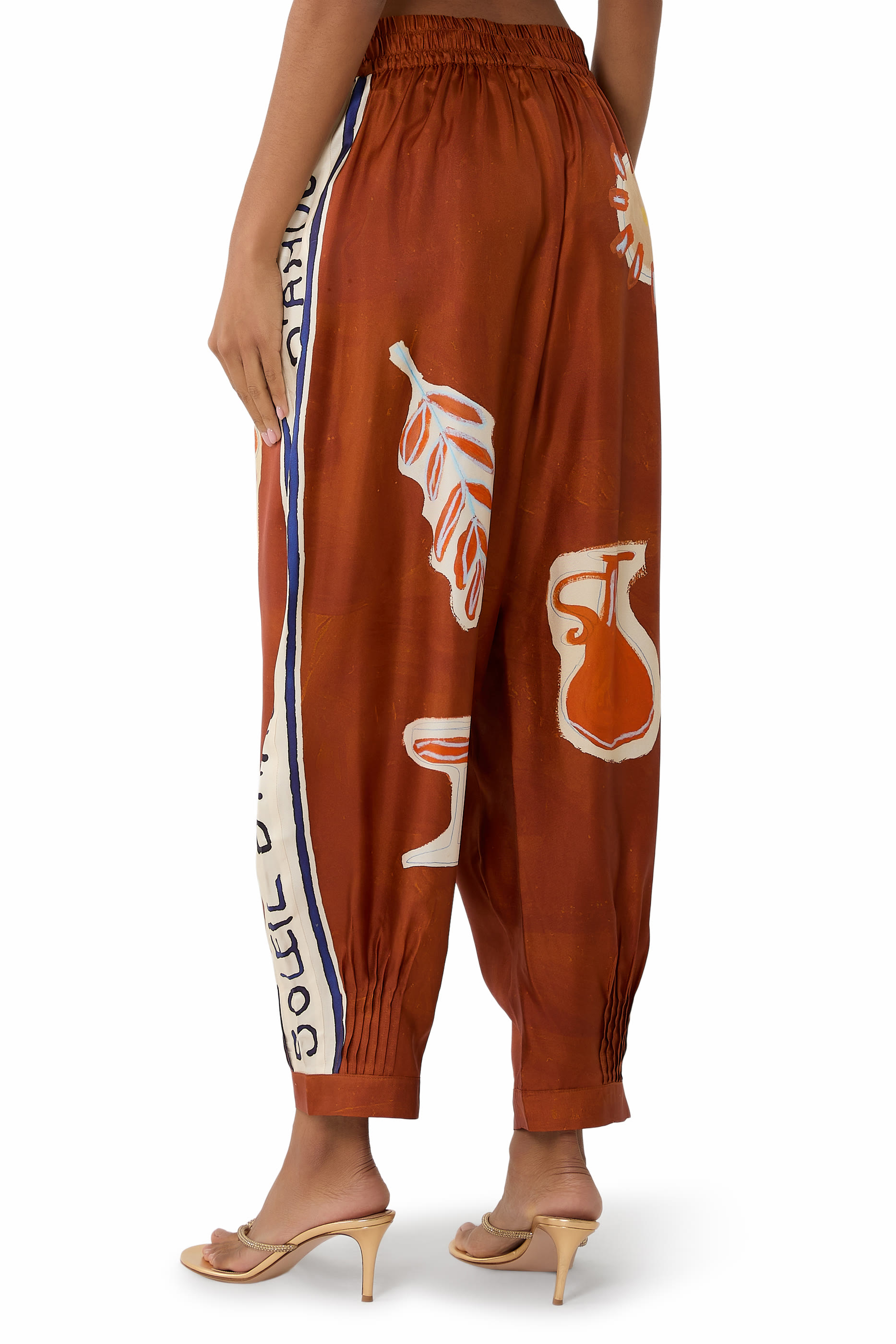 بنطال سولاي دامور بقصة ضيقة من الأسفل حرير