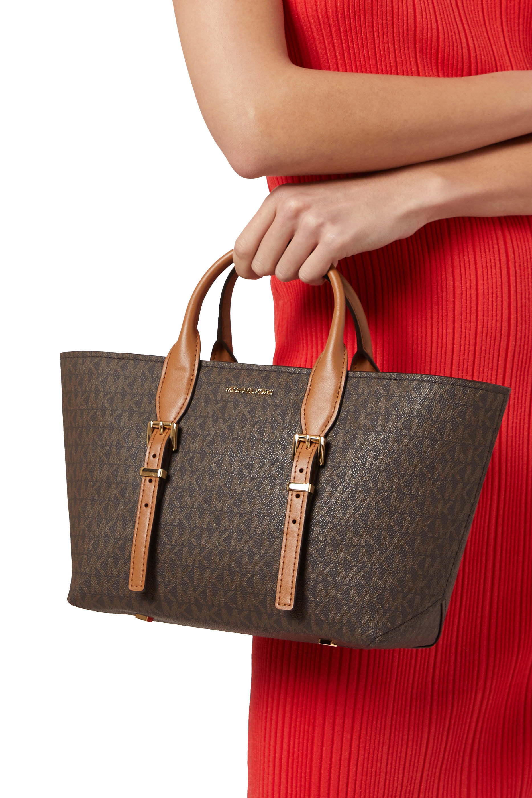 حقيبة يد موري صغيرة قماش قنب بطلاء شعار الماركة