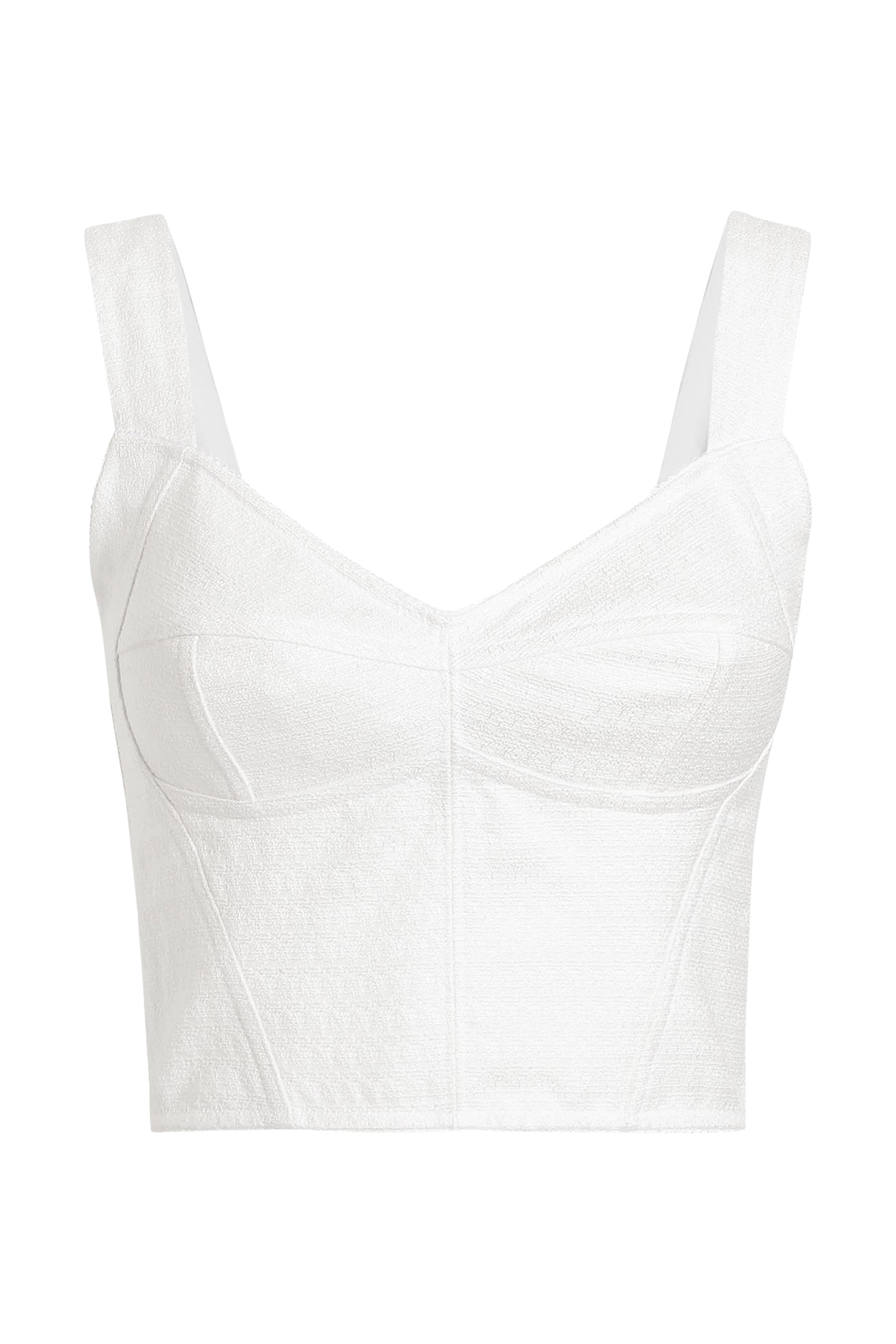 بلوزة بصدرية بنمط مشد بقصة ضيقة دانتيل وجاكار