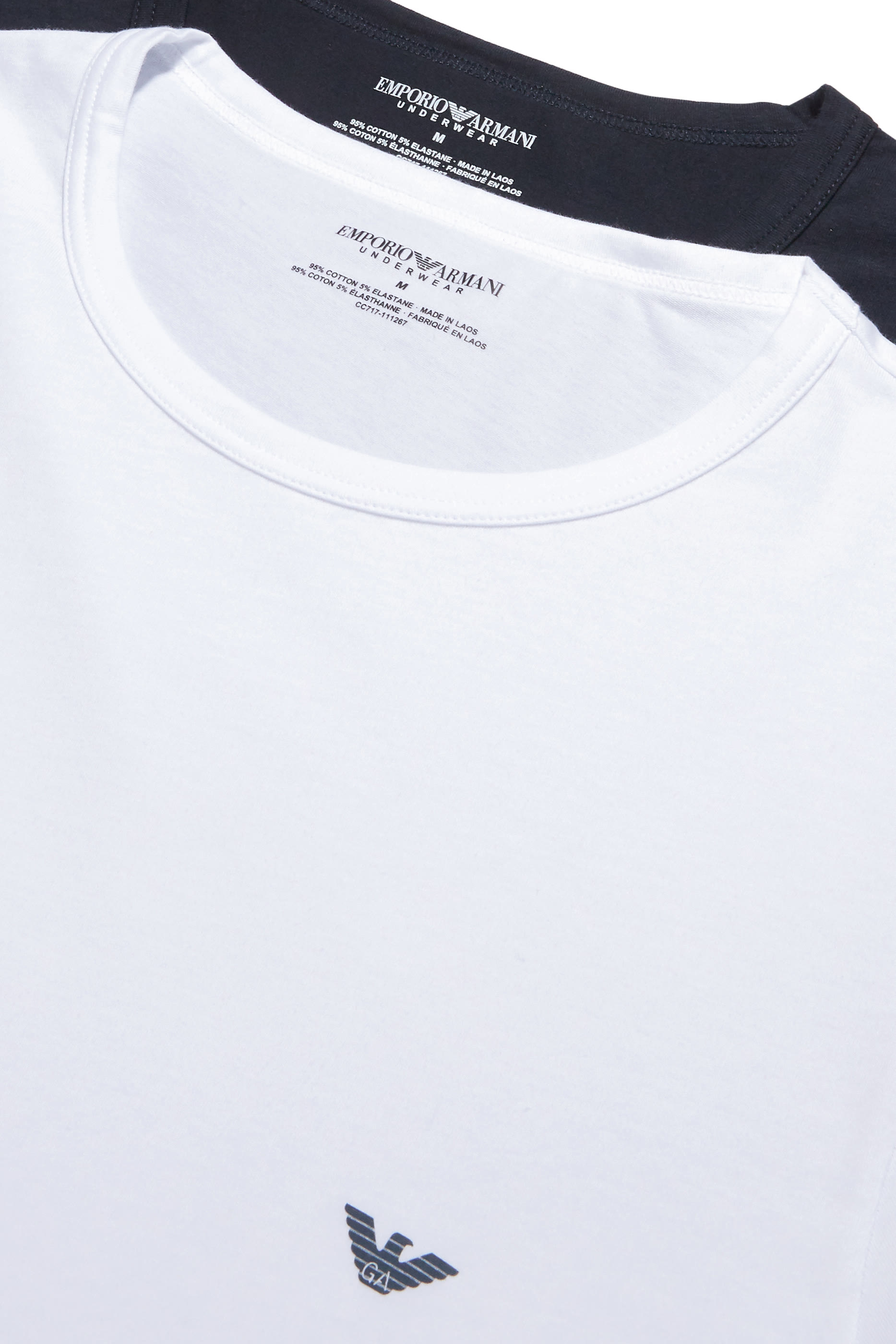 طقم تي شيرت بتطريز شعار الماركة، قطعتان