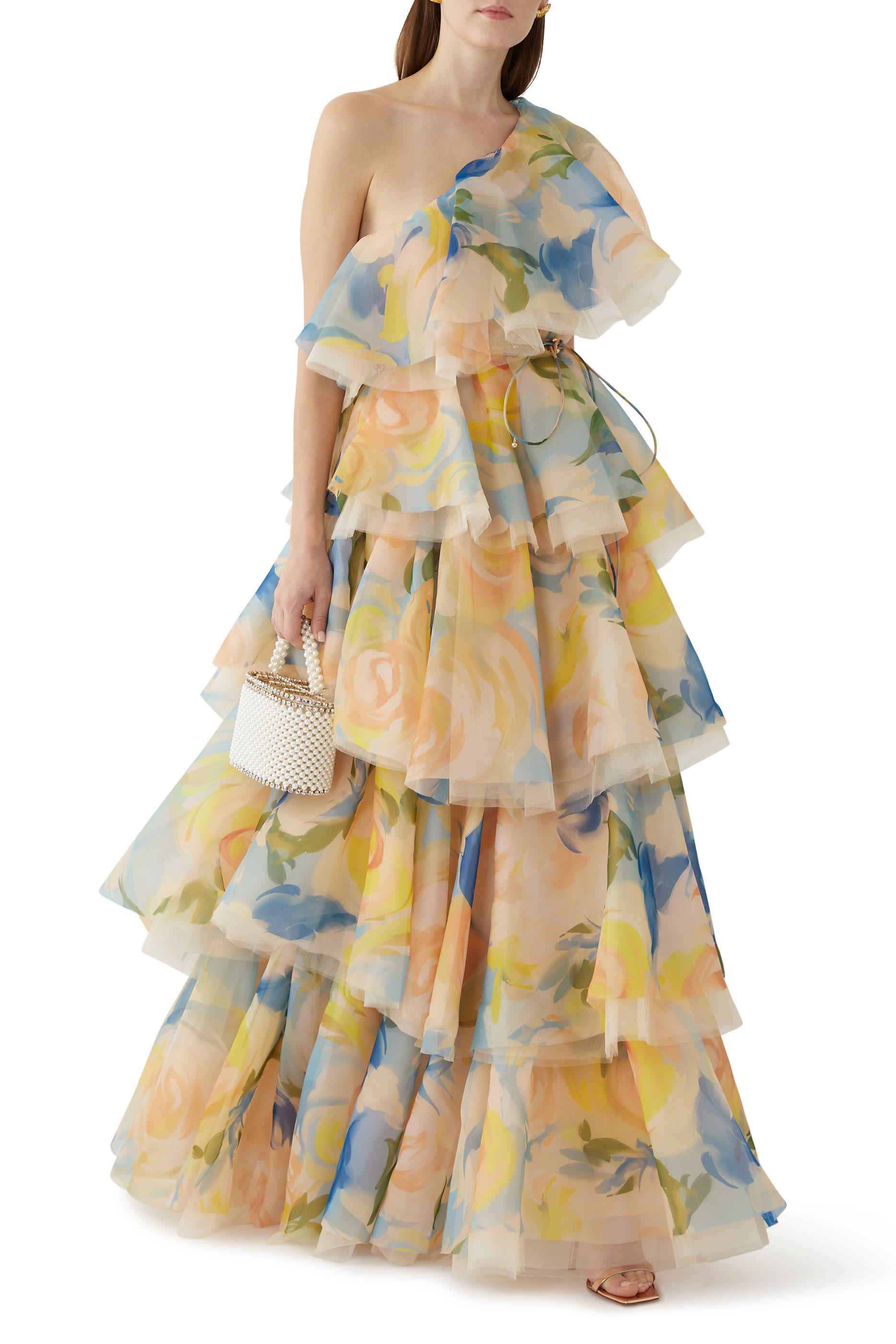 فستان بالوما كشكش بكتف مكشوف