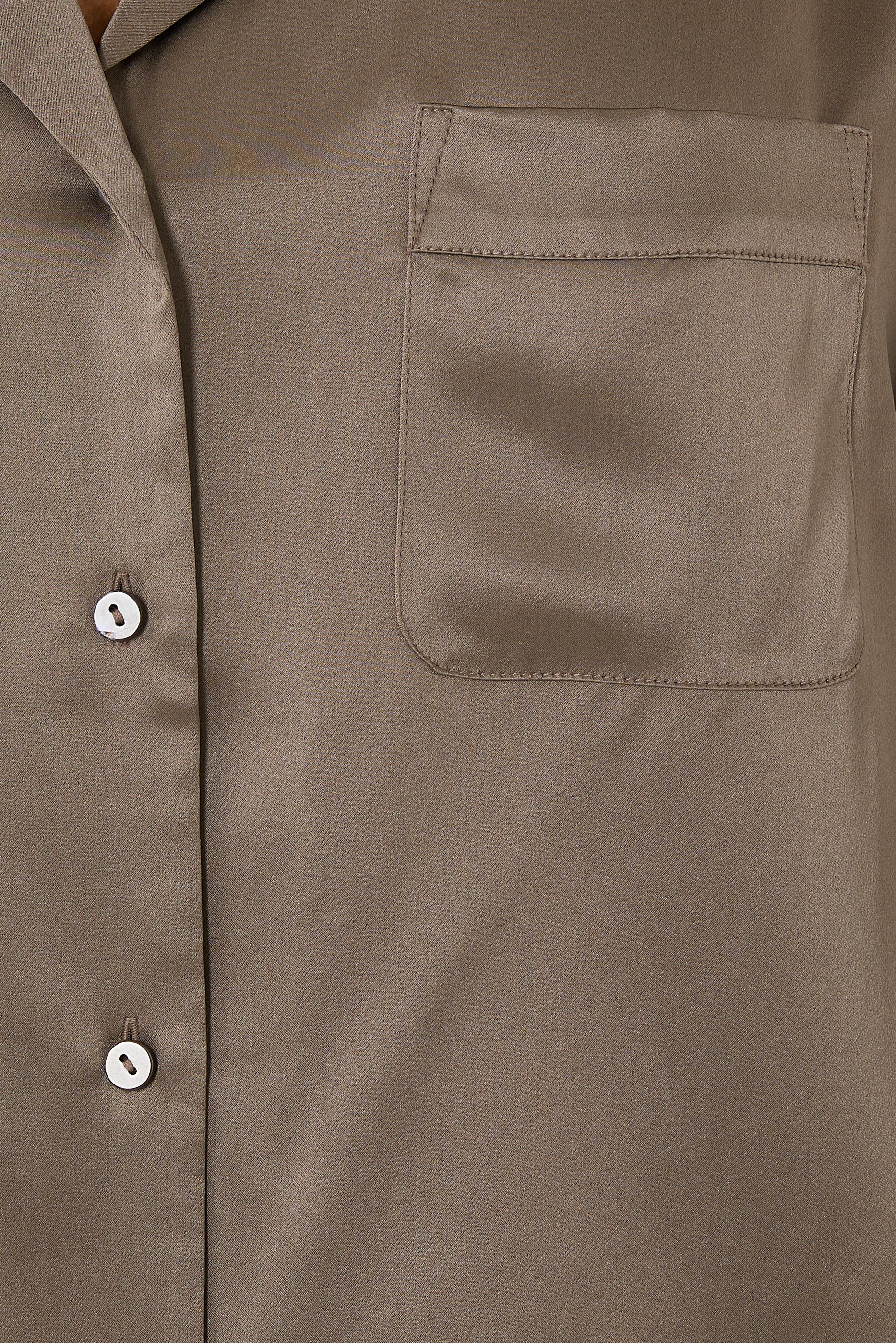 طقم بيجامة بقصة عادية حرير