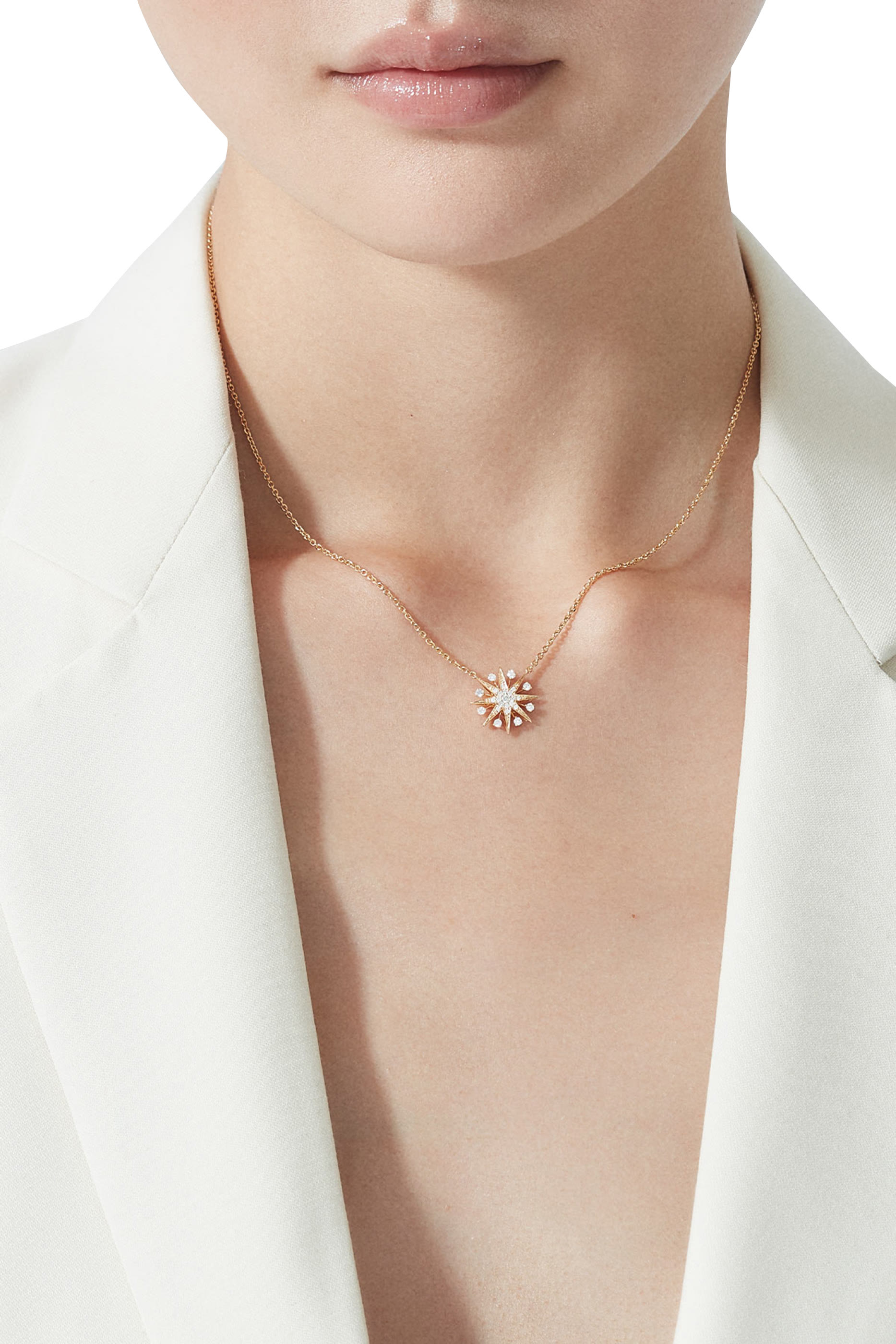 قلادة ستارلايت ميني ايكونز مرصعة بالماسن ذهب أصفر عيار 18