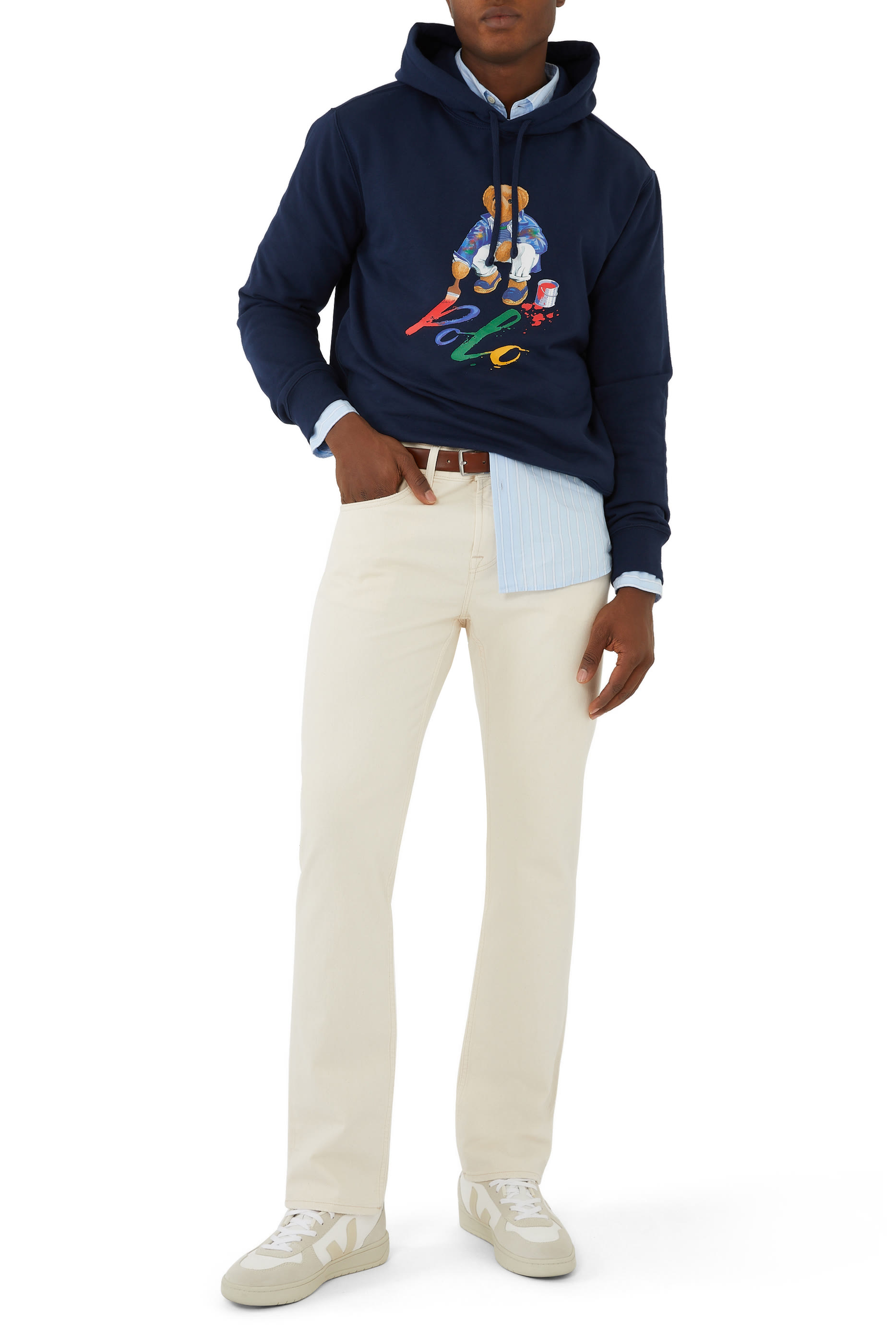 سويت شيرت بطبعات دب بتصميم مطل