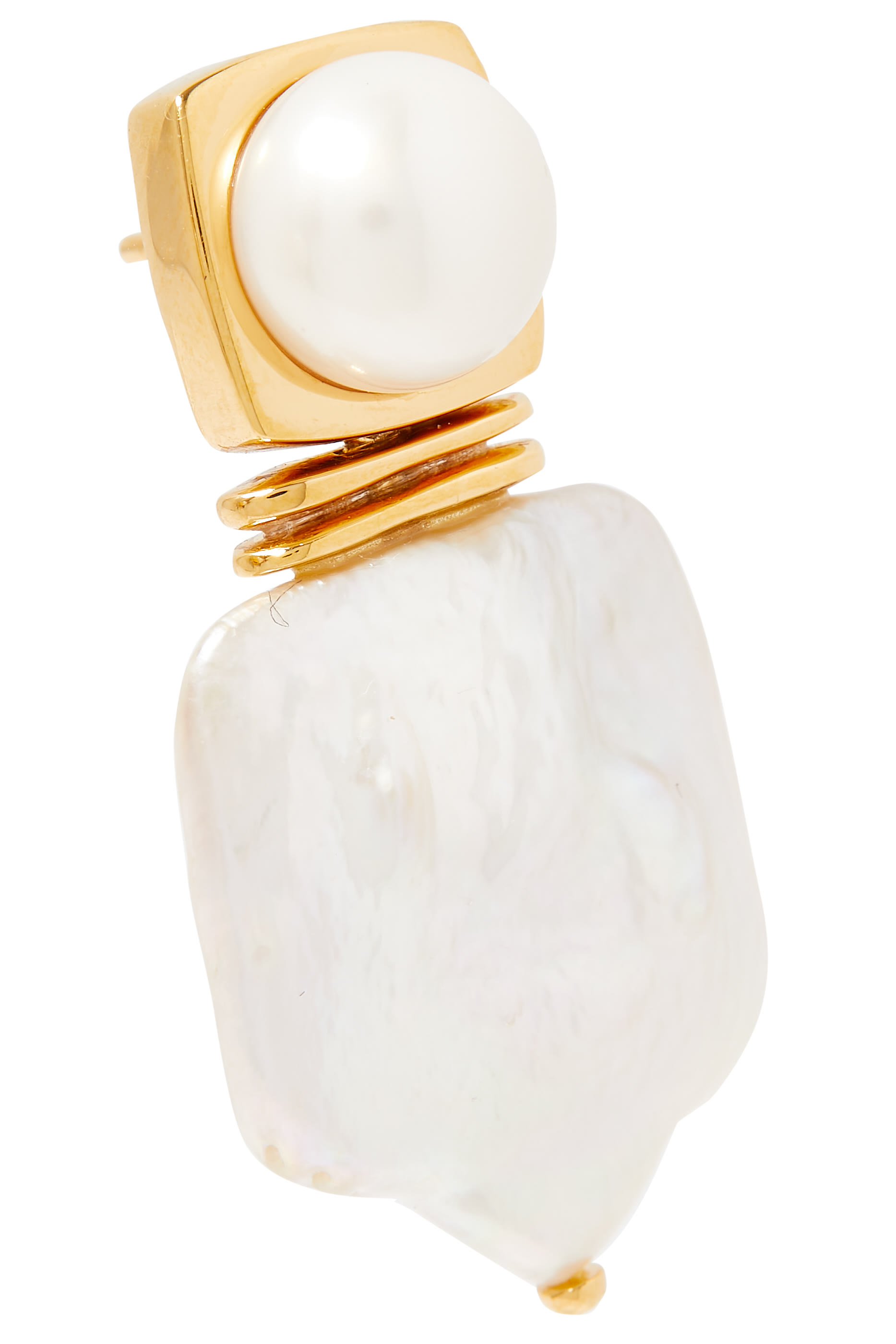 أقراط ستيتمنت بلؤلؤ بتصميم مربع