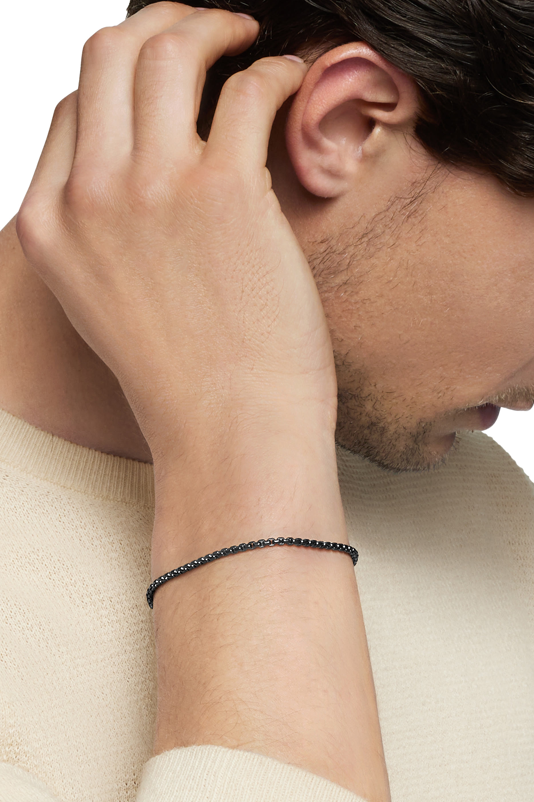 سوار بحلقات مربعة، ستانلس ستيل وفضة إسترلينية