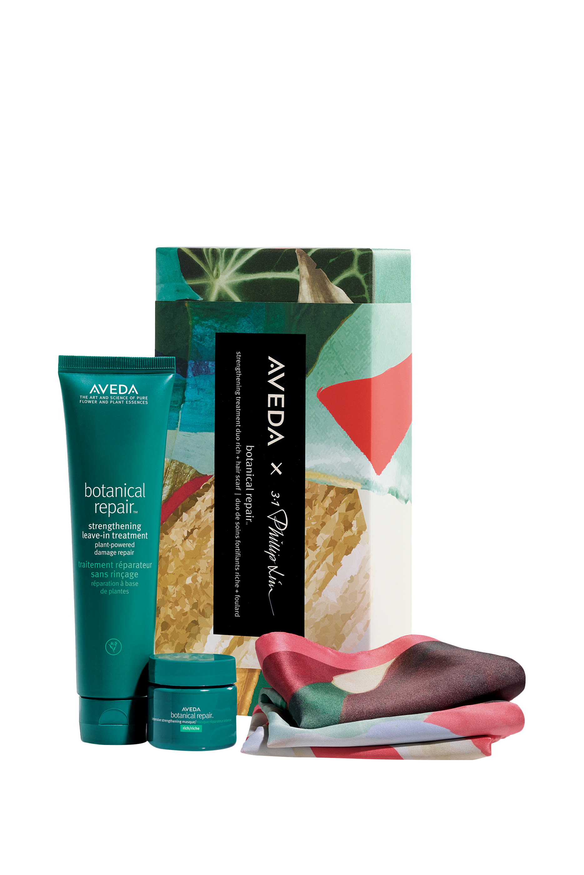 مجموعة ثنائية علاجية بوتانيكال ريبير لتقوية الشعر مع وشاح للشعر، 3 قطع