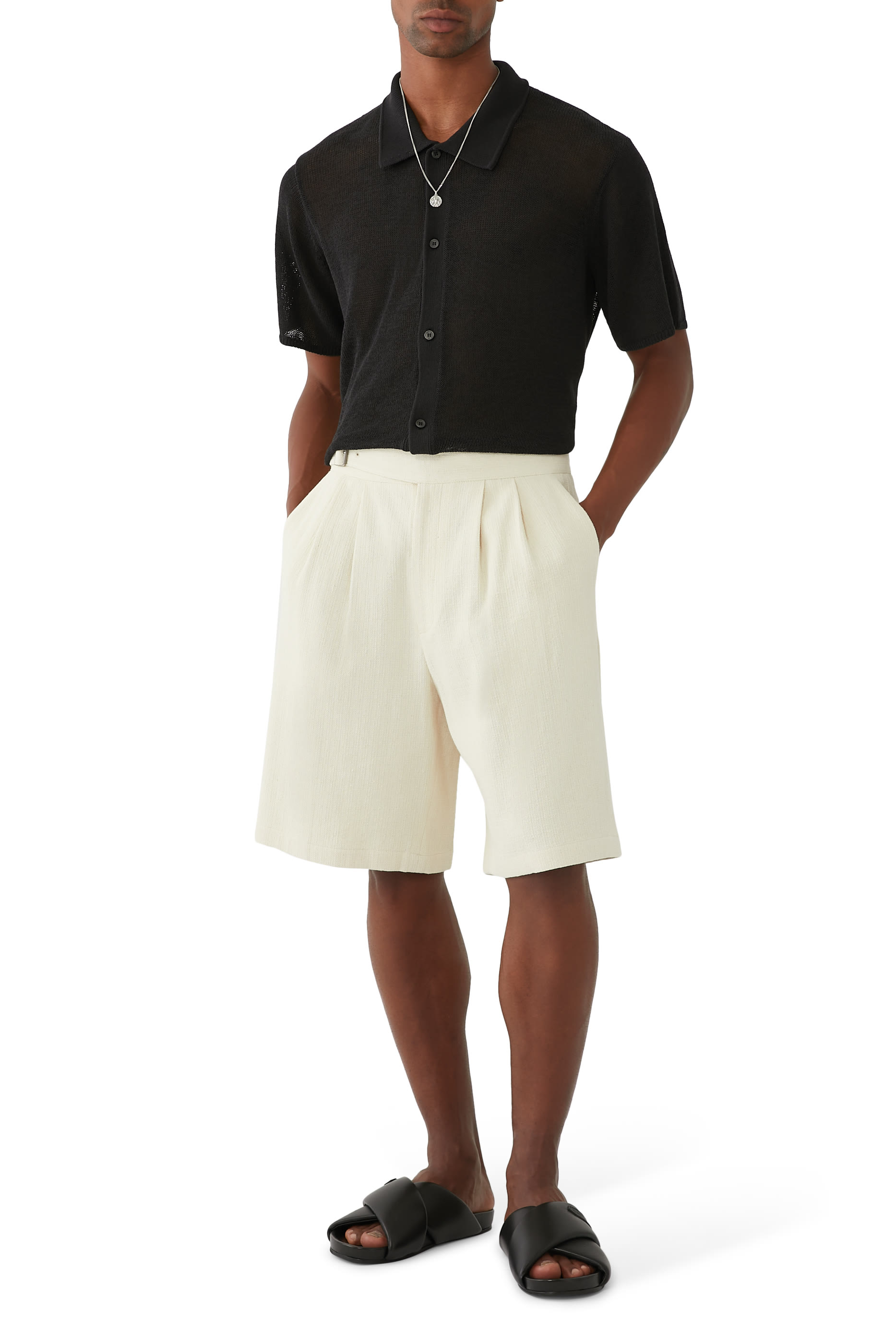 قميص كينيث بأكمام قصيرة نسيج شبكي