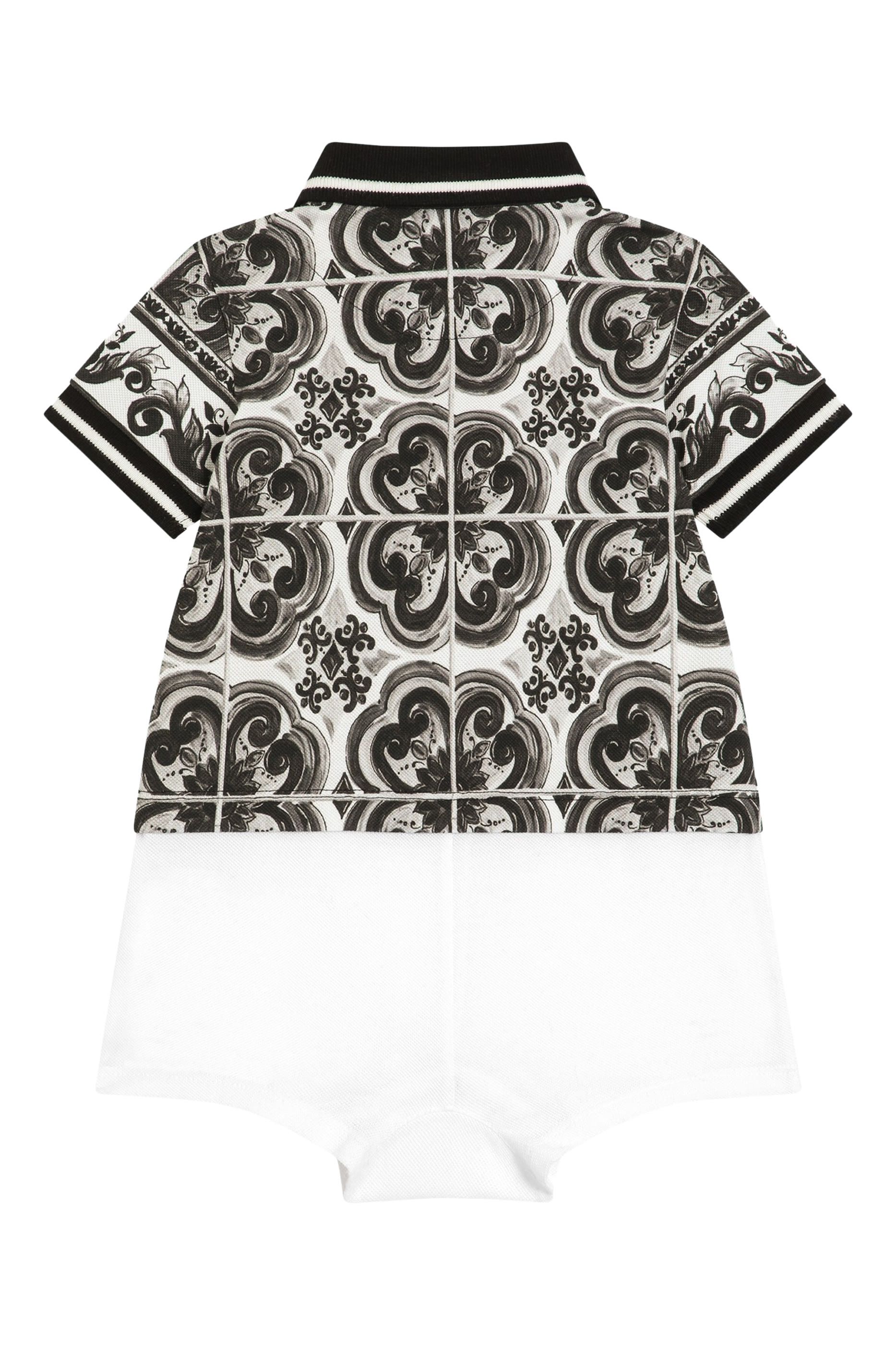 رومبر بأكمام قصيرة بيكيه طبعة مايوليكا للأطفال