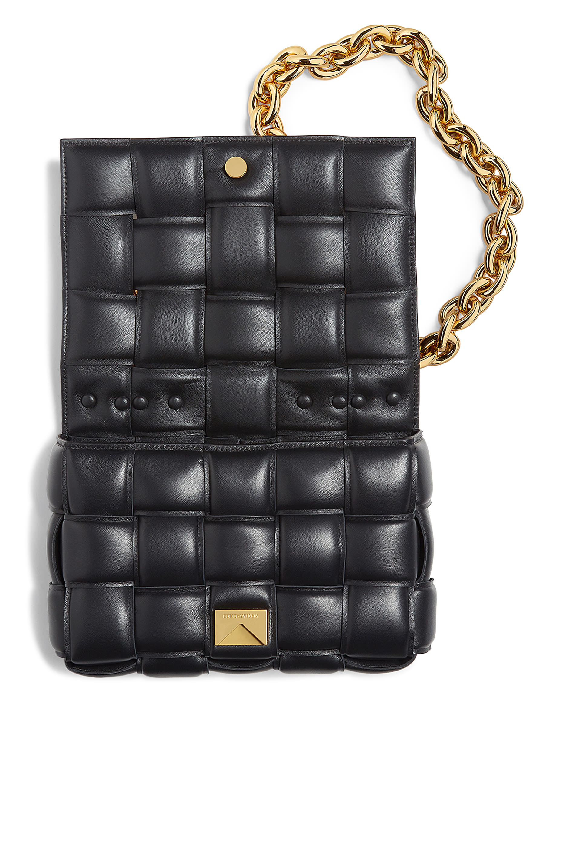 حقيبة كاسيت بسلسلة جلد بتصميم مجدول