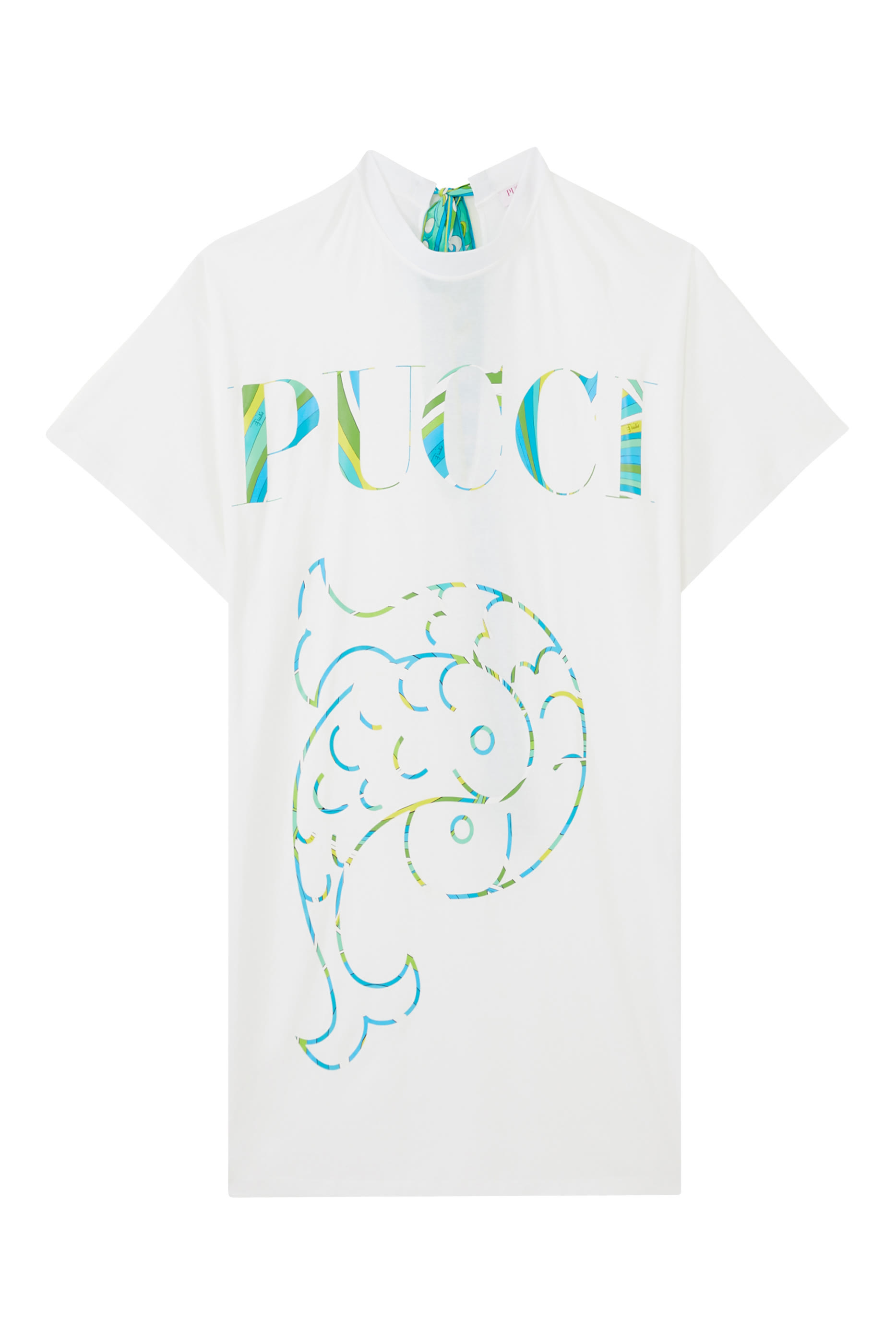 فستان بطبعة شعار الماركة