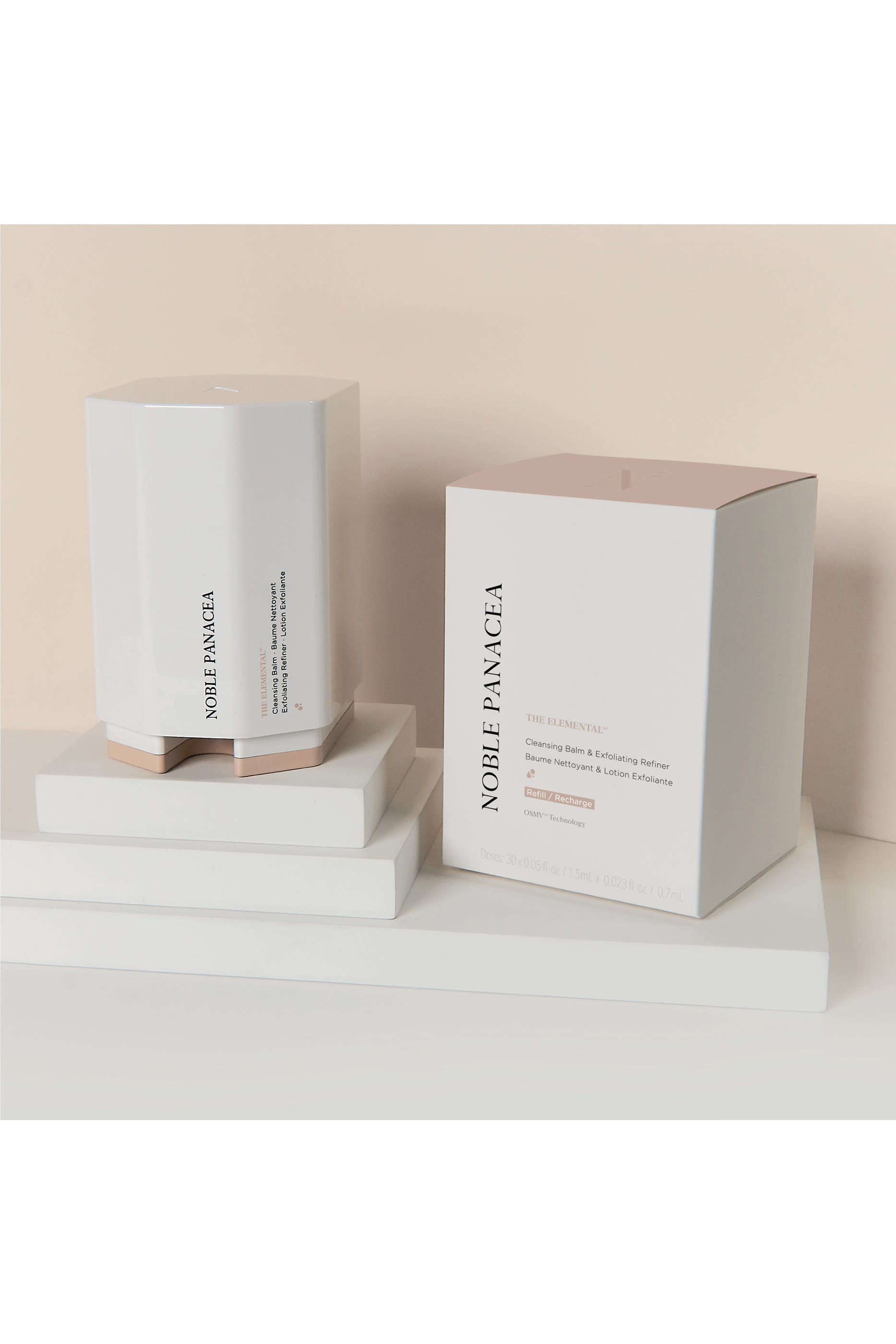 عبوة إعادة ملء غسول لترطيب البشرة وتقشيرها