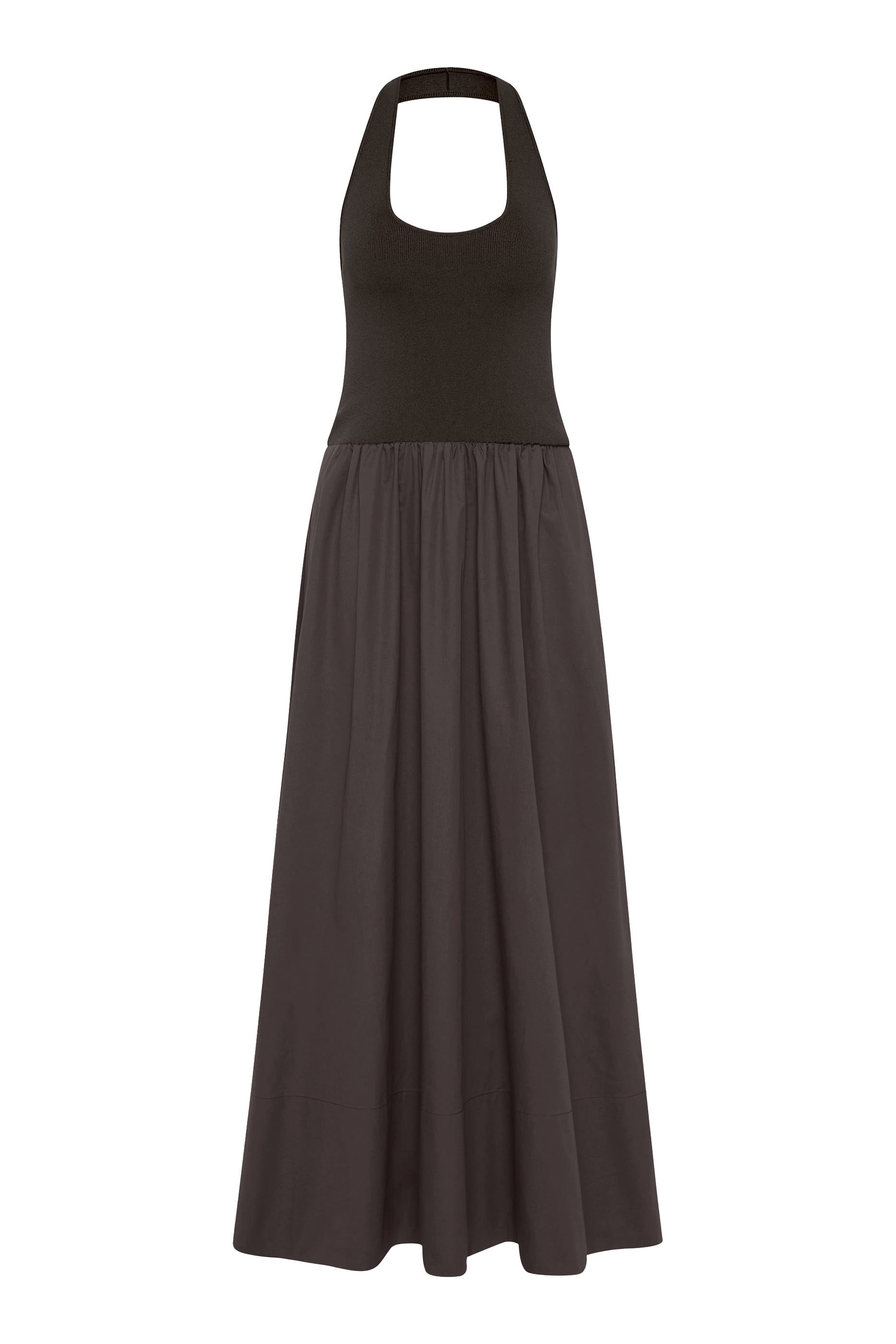 فستان برباط حول الرقبة مزين بكشكش