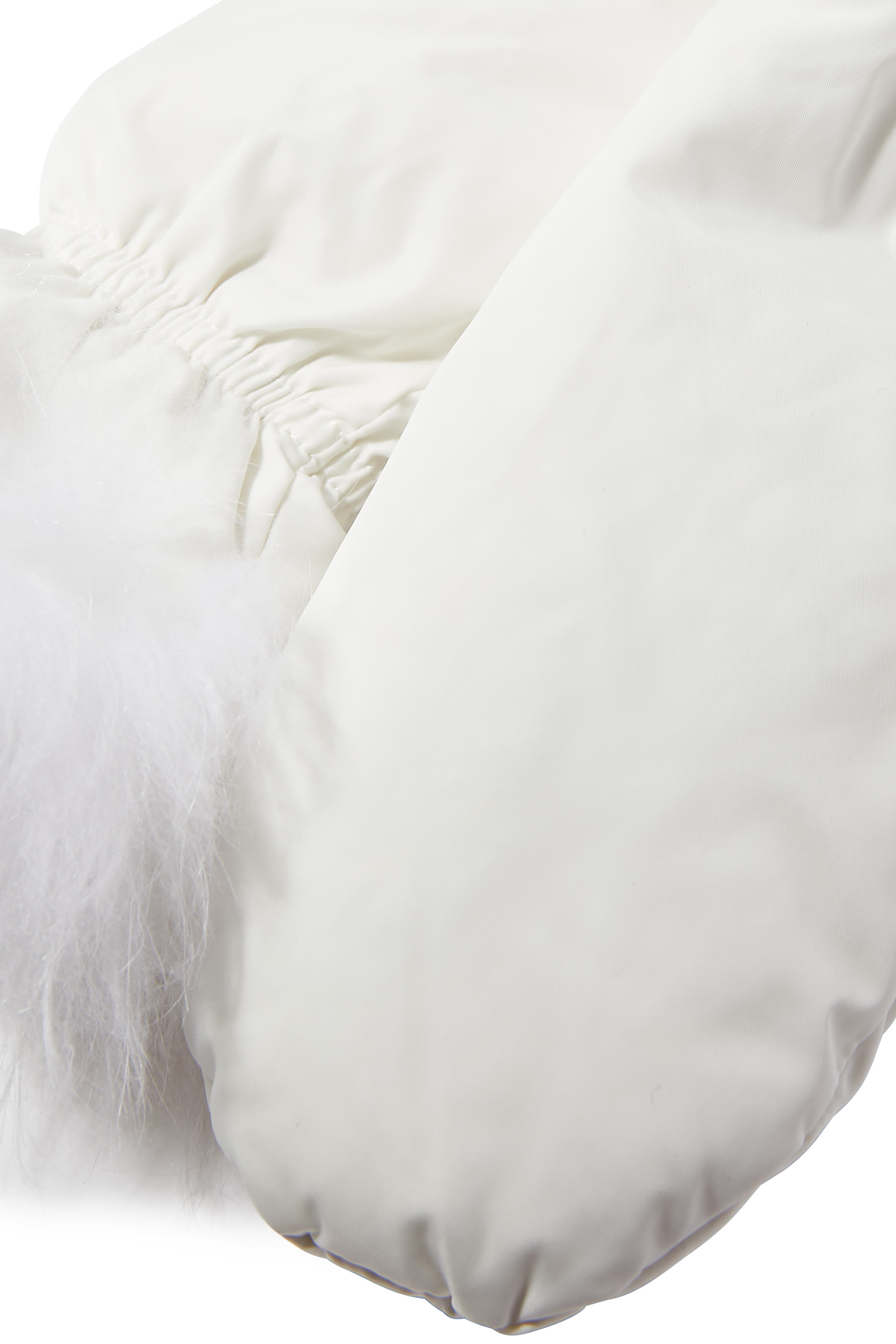 قفازات فلانيل بحافة فرو ثعلب