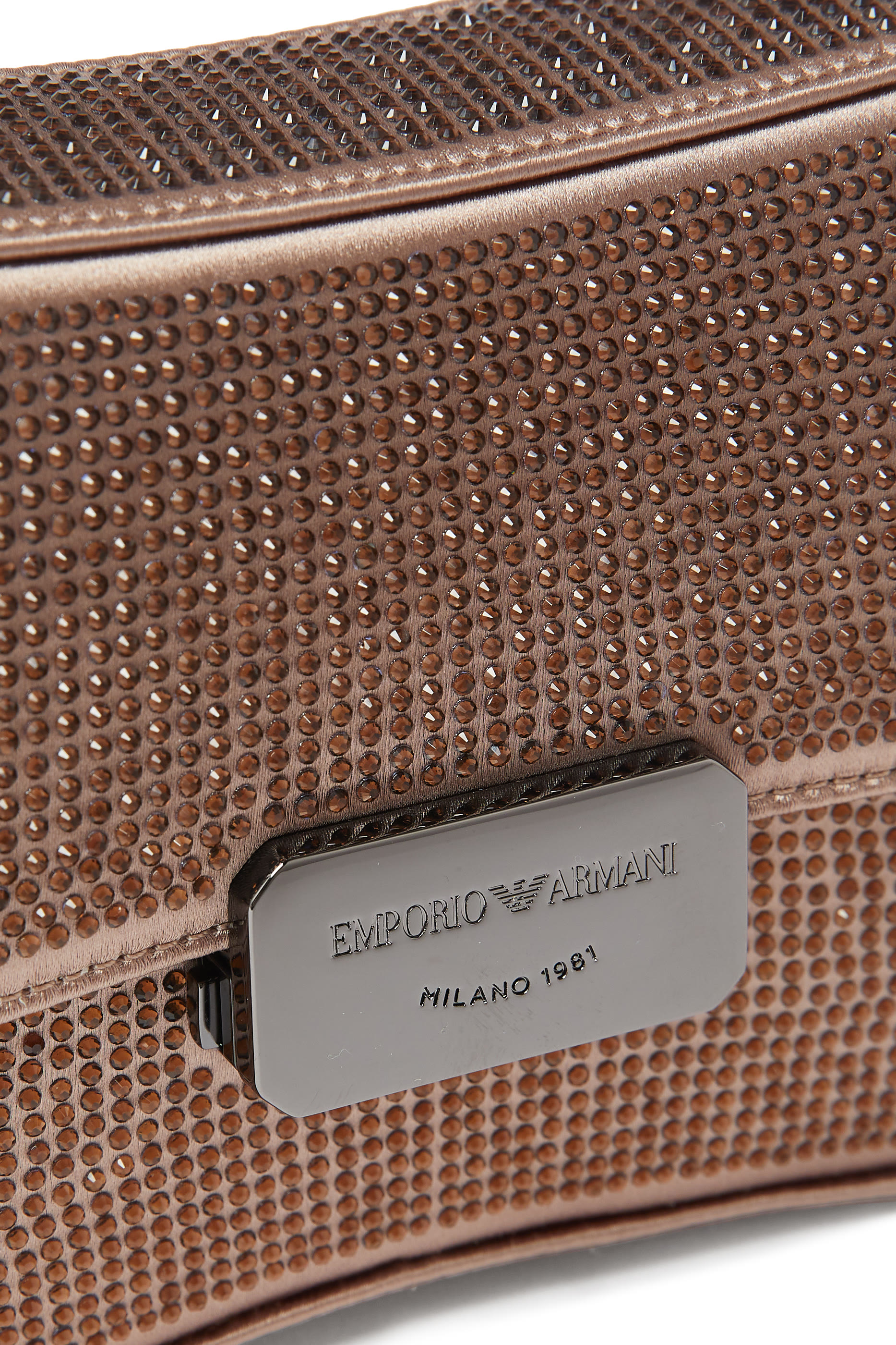 حقيبة كتف بتصميم مستطيل مزينة بالراين ستان