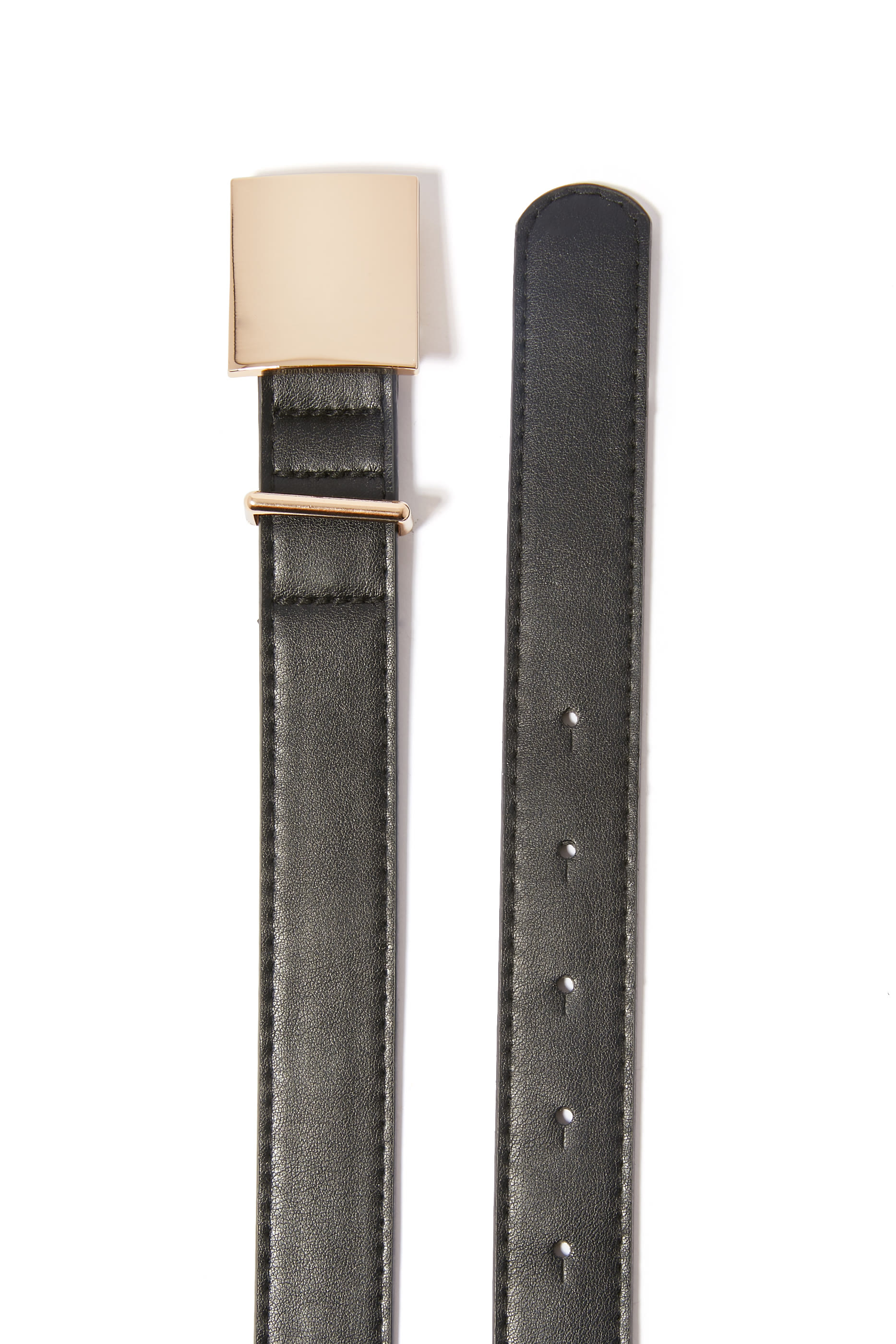 حزام بإبزيم مربع جلد