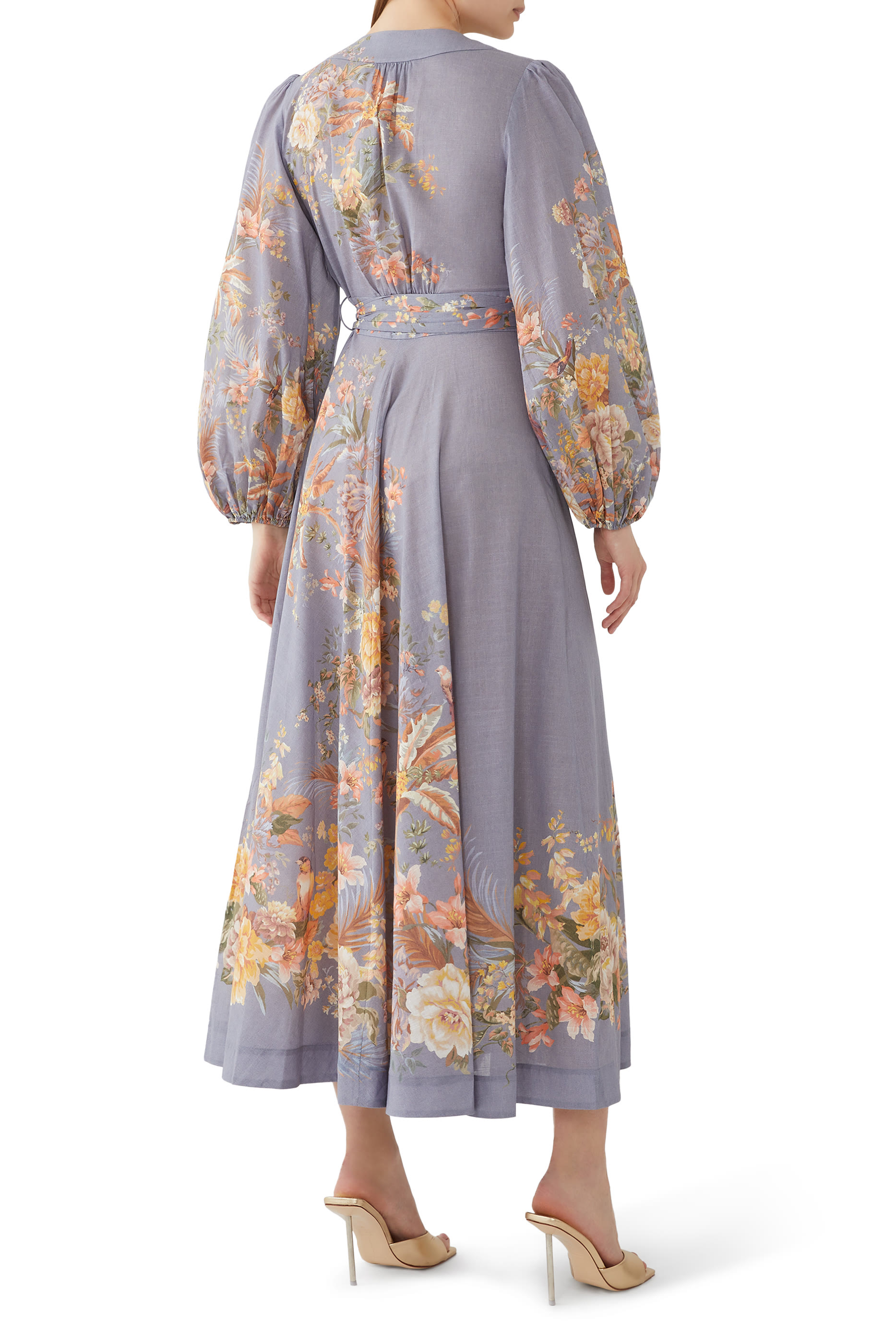 فستان تالو بتصميم ملفوف متوسط الطول