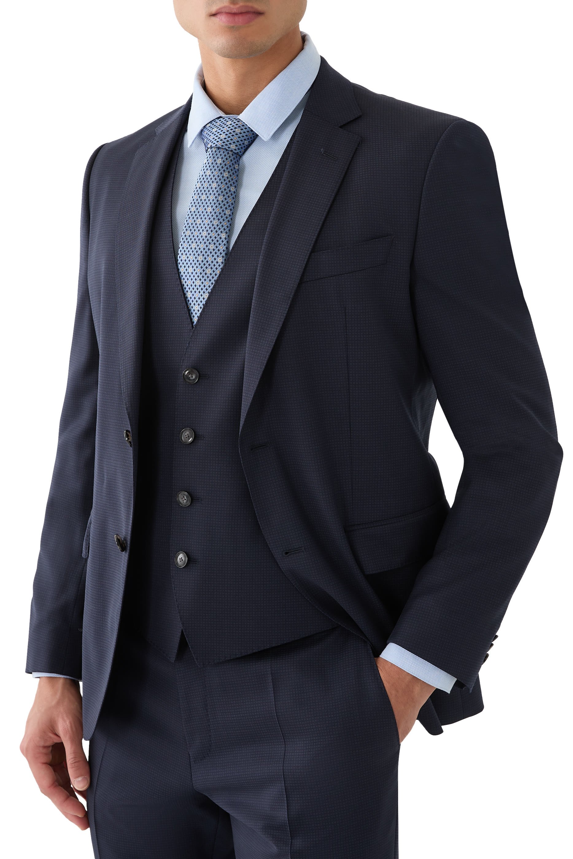 ربطة عنق حرير بنقشة حرف شعار الماركة المزدوج جاكار