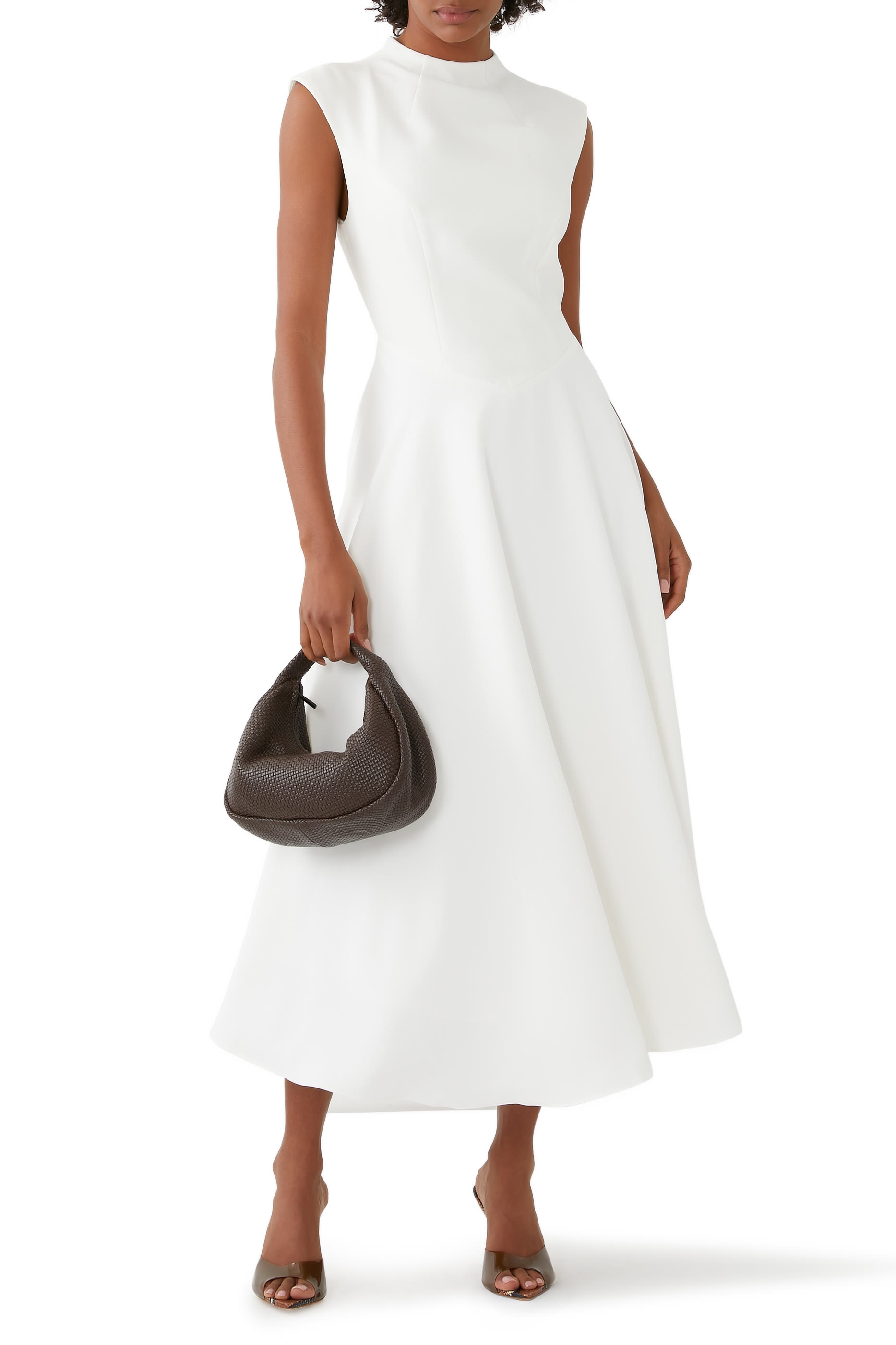 فستان ألتميت ميوس بلا أكمام متوسط الطول بخصر مرتفع