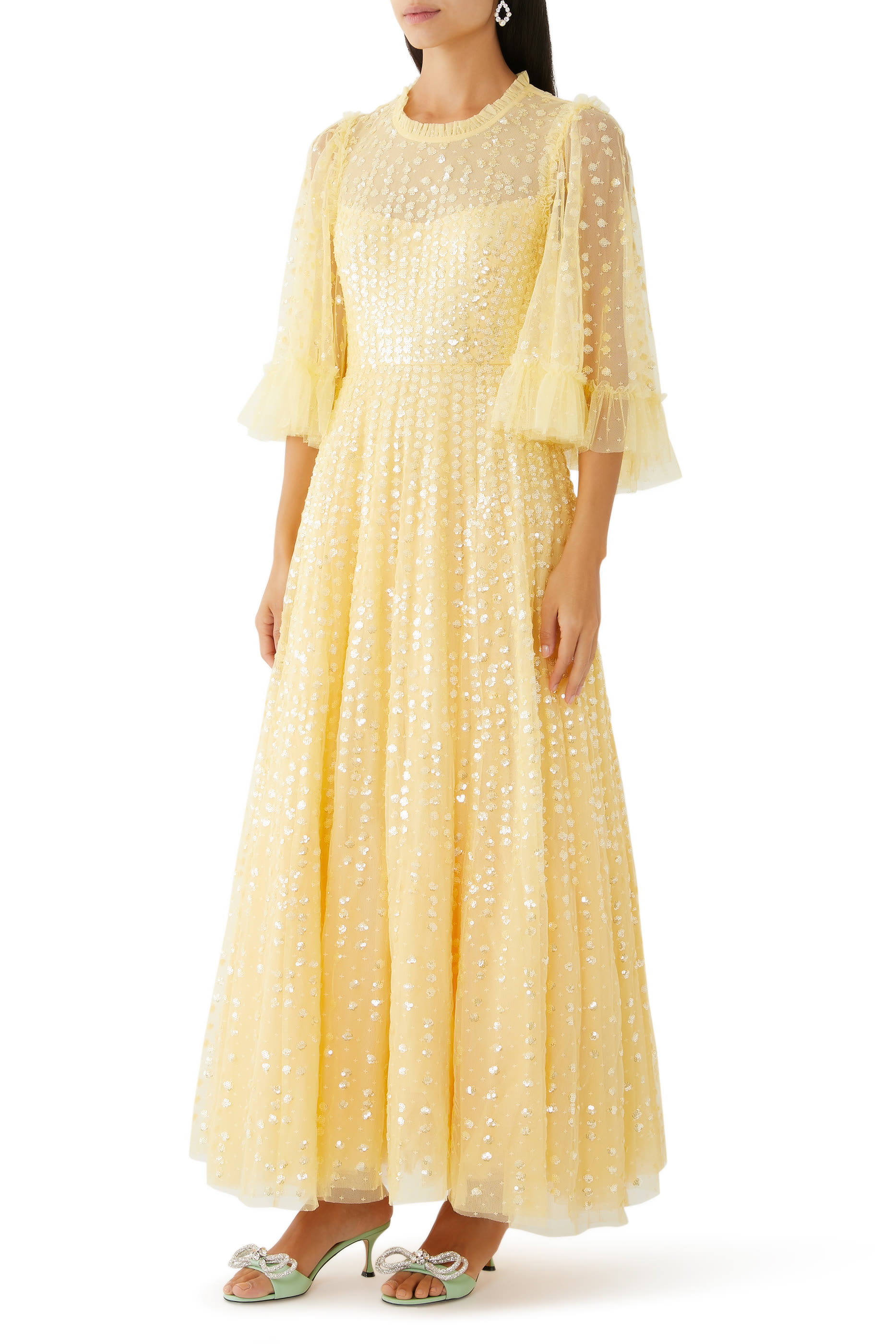 فستان سهرة راين دروب بأكمام قصيرة