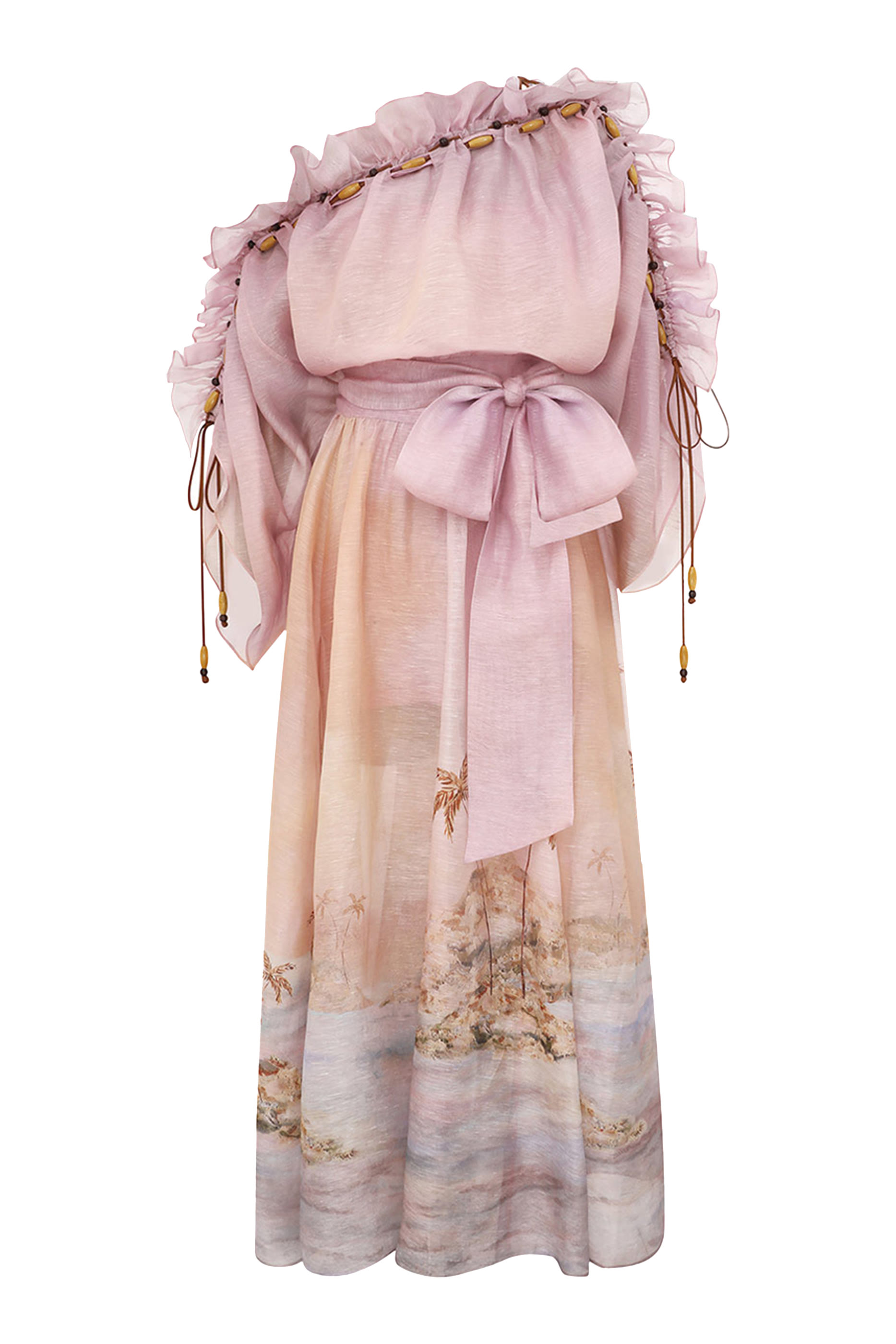 فستان دونينج طويل بكشكش