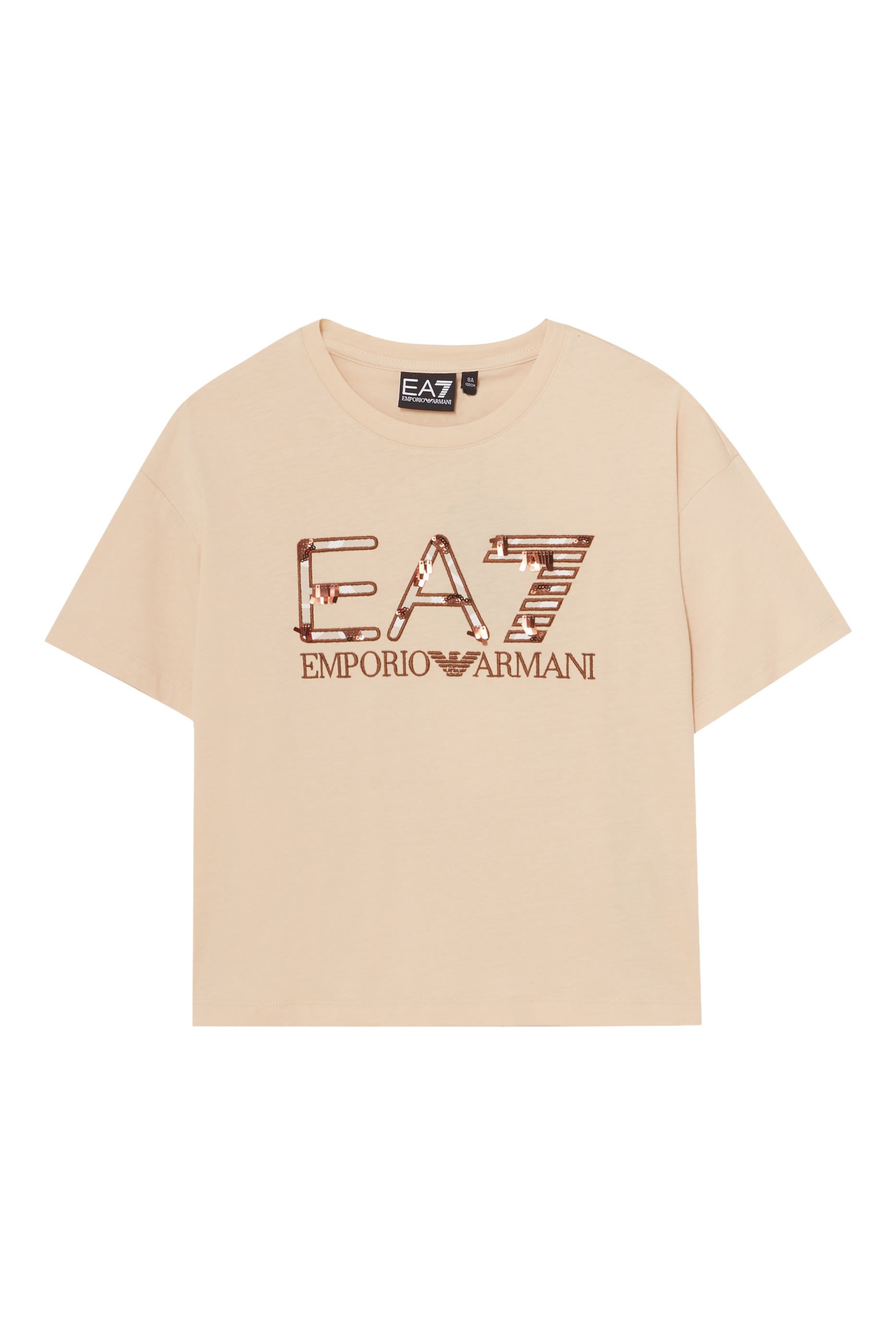 تيشيرت بنقشة شعار الماركة قطن للأطفال