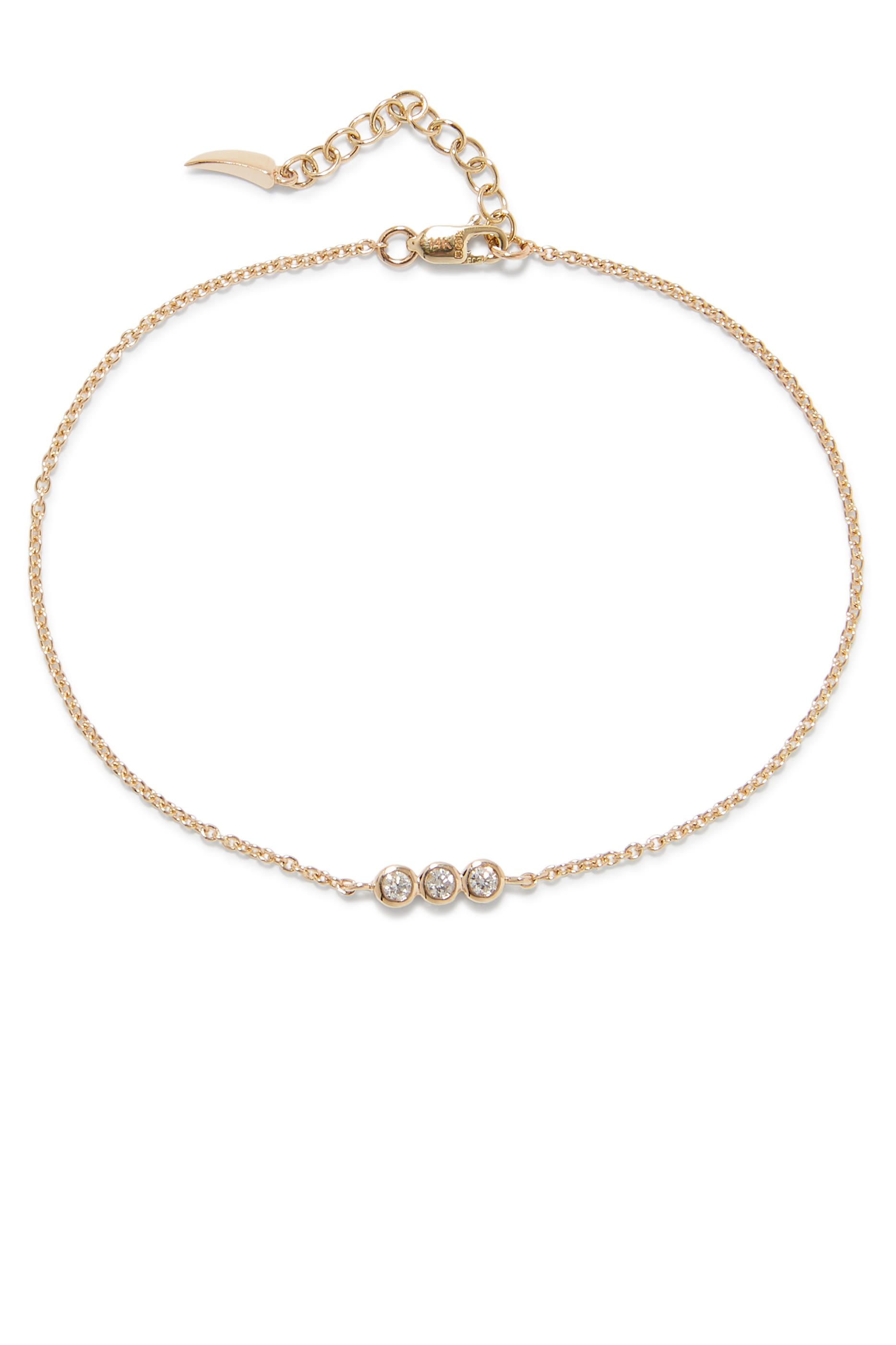 سوار مرصع بثلاث ماسات سوليتير