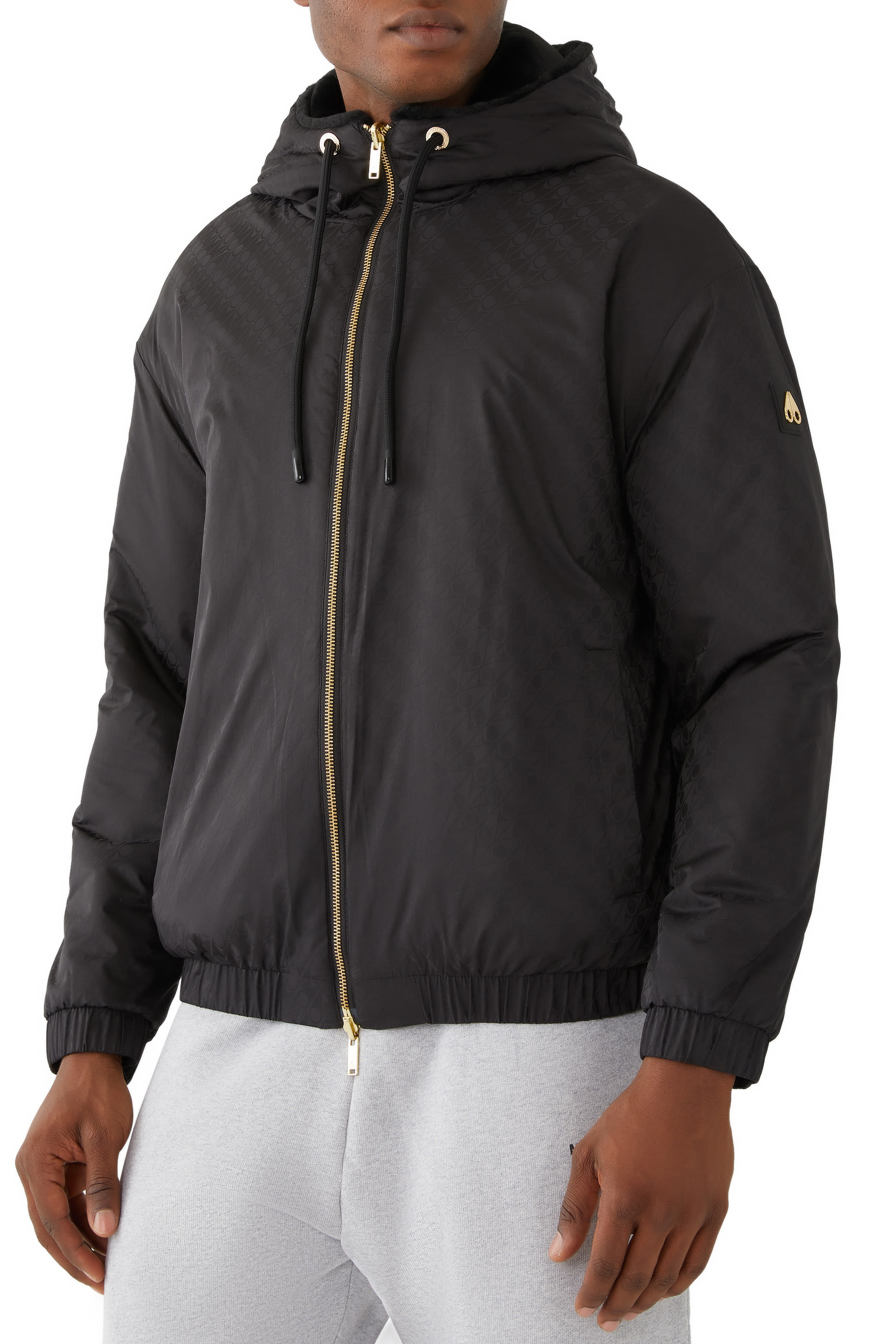 جاكيت بوردن بتصميم وجهين بحروف شعار الماركة ورقعة شعار الماركة