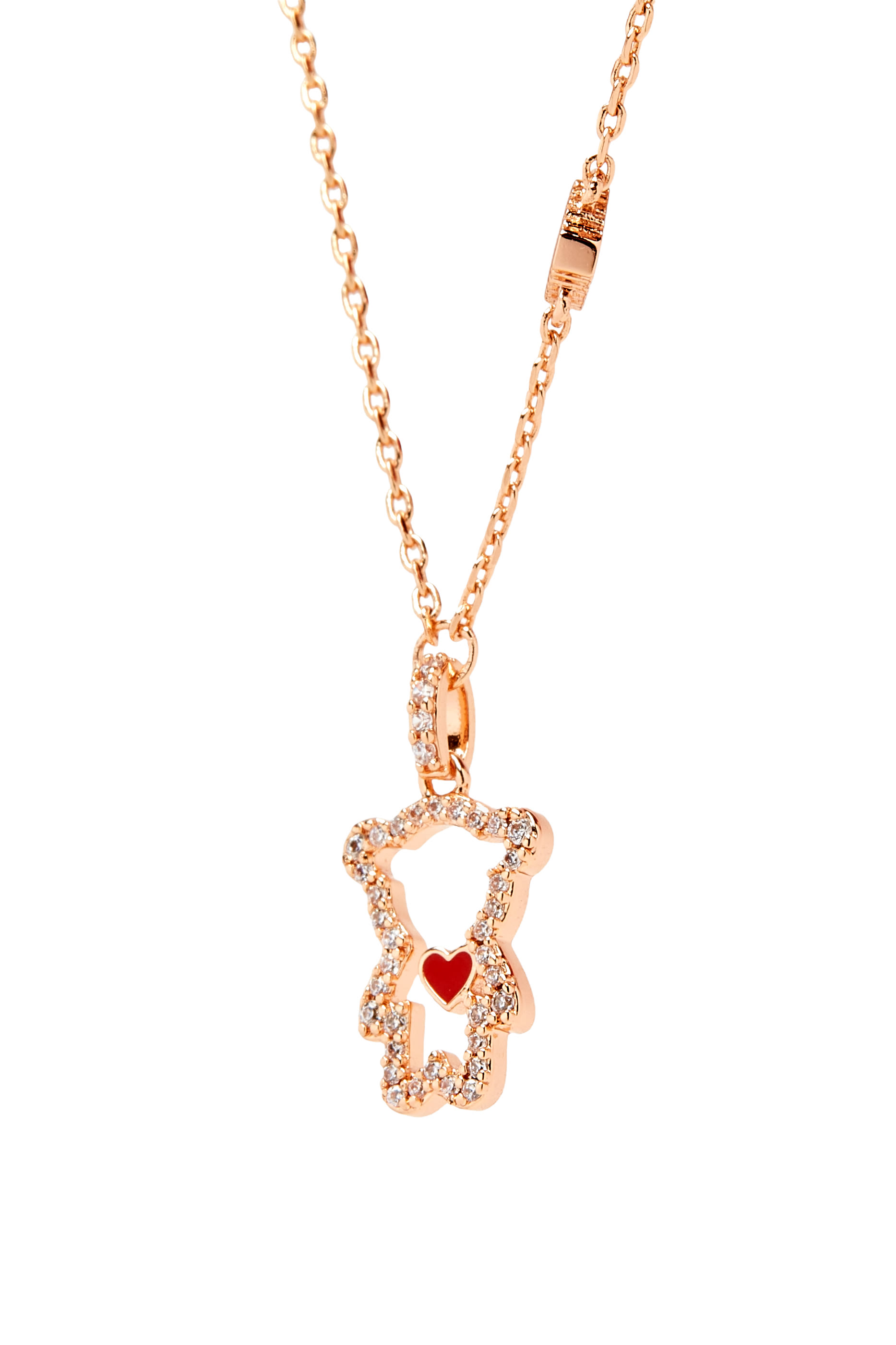 قلادة بدلاية مزينة بالكريستال نحاس مطلي ذهب وردي عيار 14