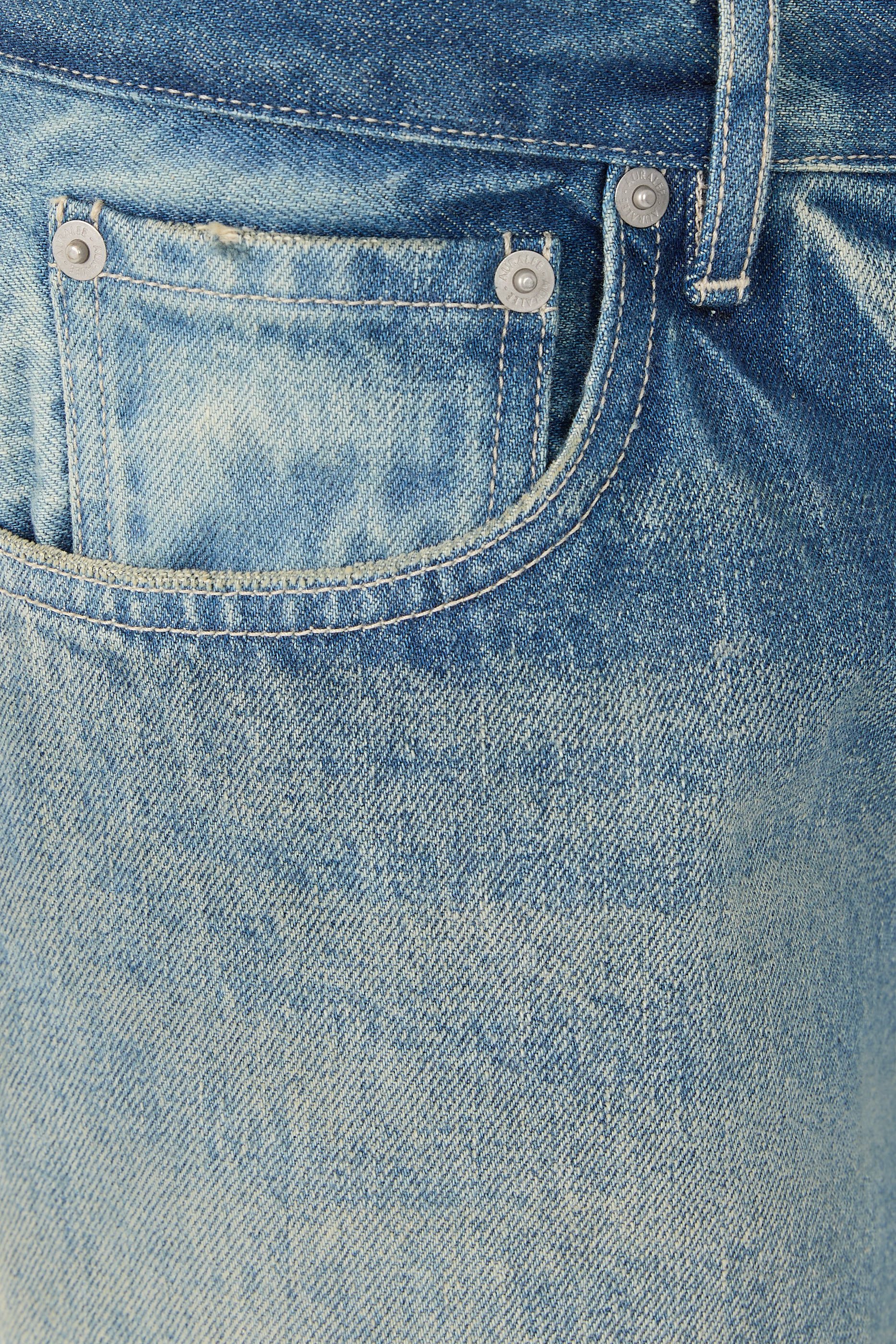 بنطال سيلفيدج بقصة واسعة  ولون باهت دنيم ثقيل