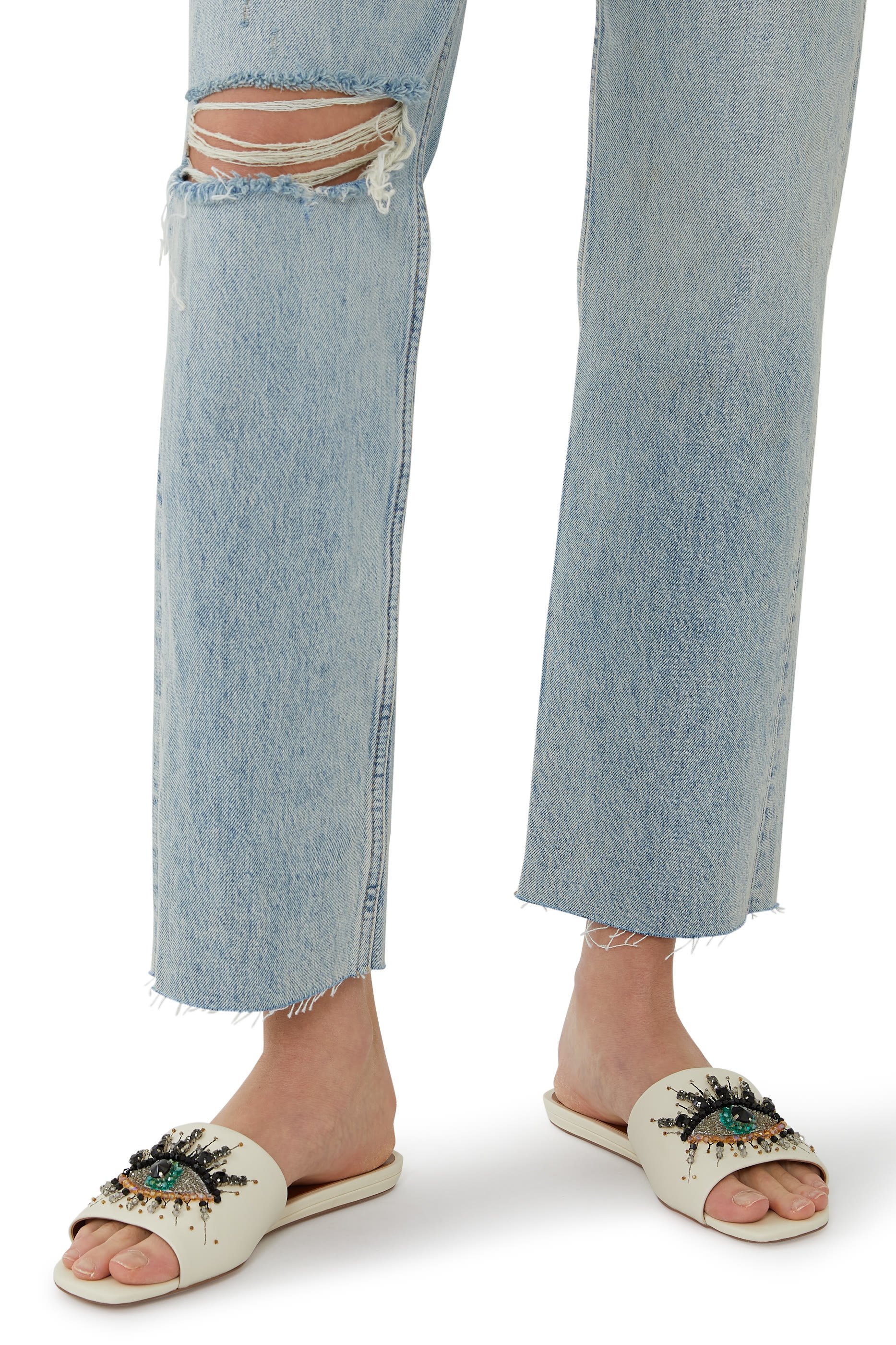 صندل سهل الإرتداء بعيون مرصعة بالكريستال