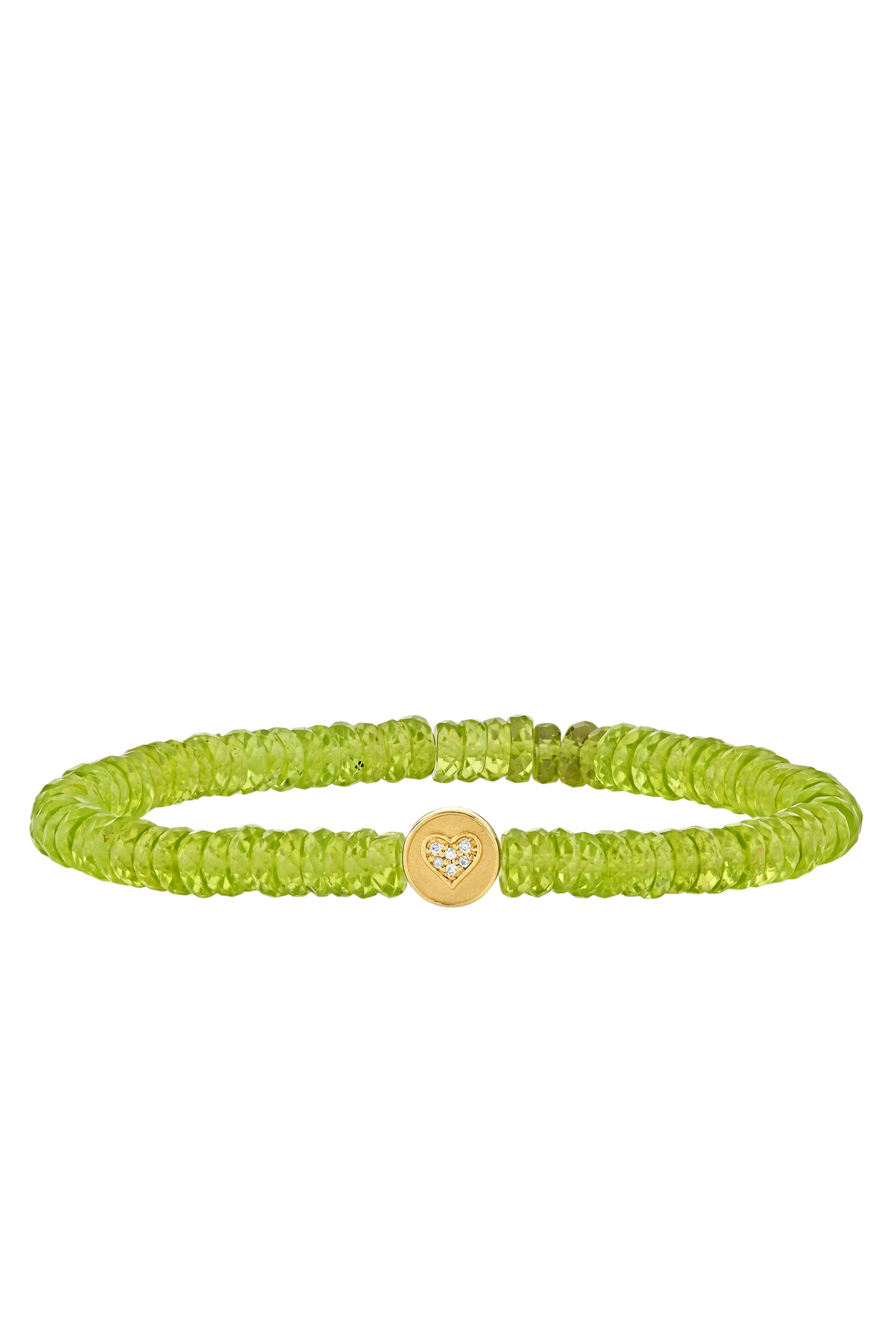 سوار بيس اند لوف بحلية مرصعة بالماس، ذهب أصفر عيار 14 وخرز الزبرجد