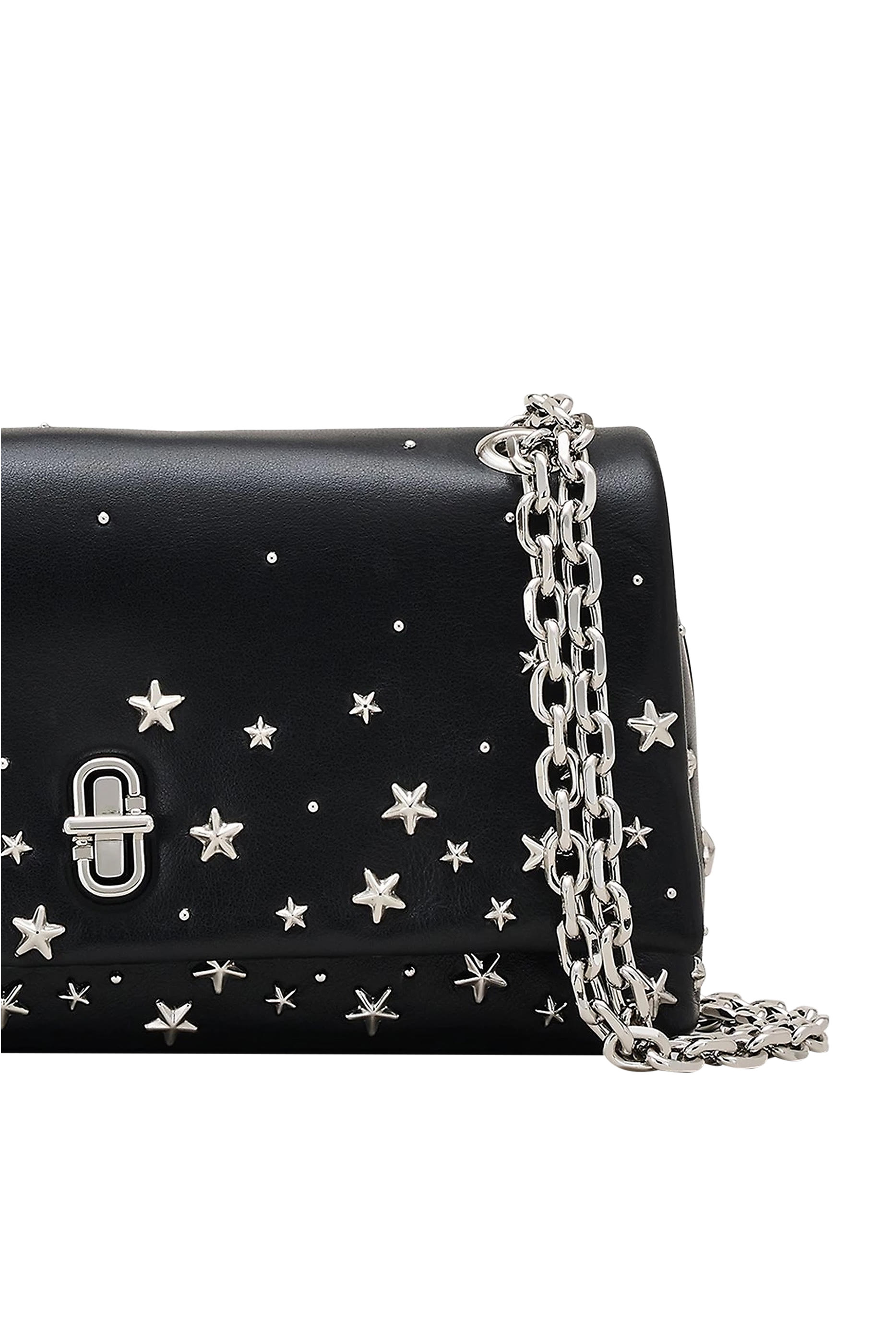 محفظة بسلسلة مزدوجة وحلي معدنية بتصميم نجوم
