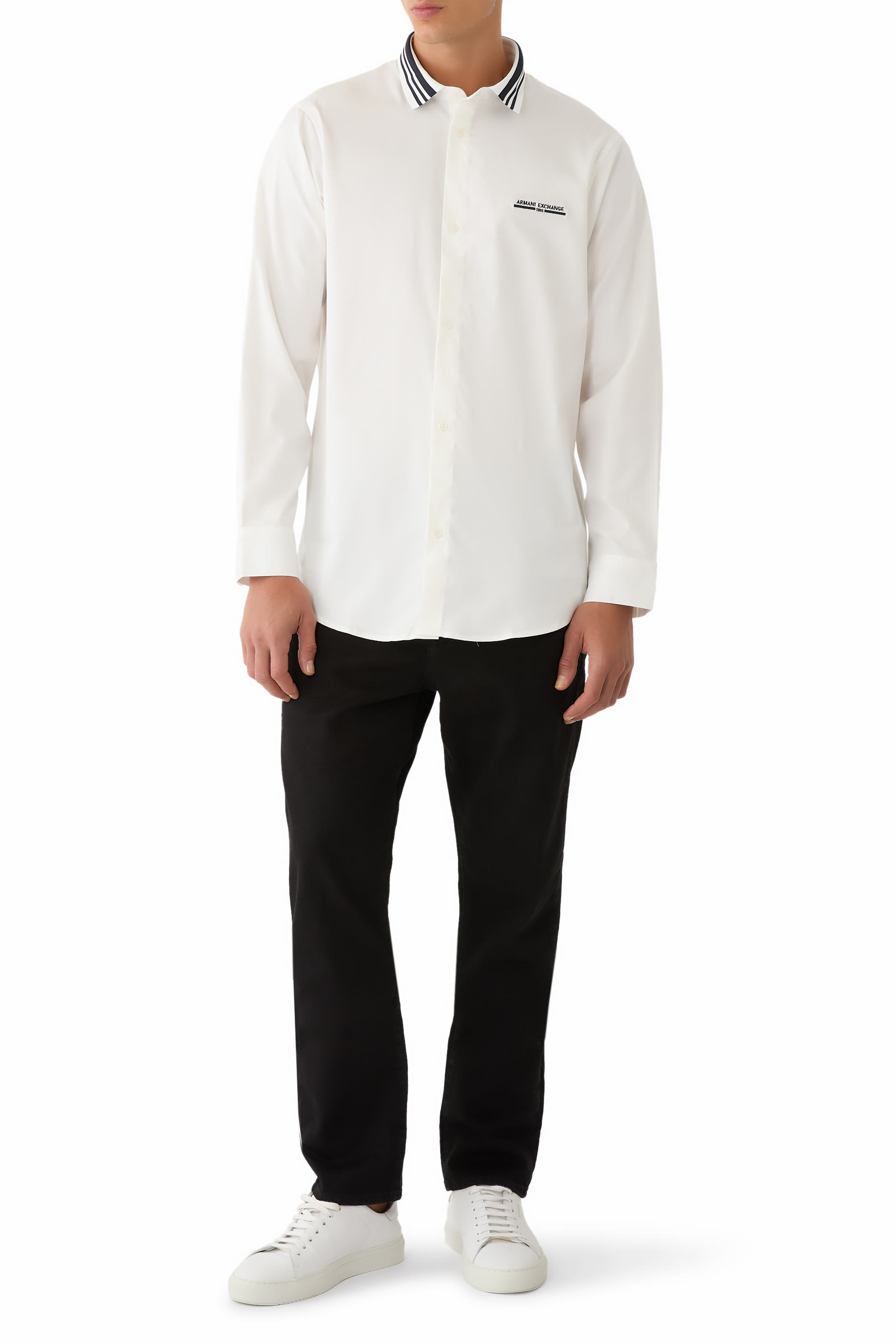 قميص مارينا بأكمام طويلة وشعار الماركة