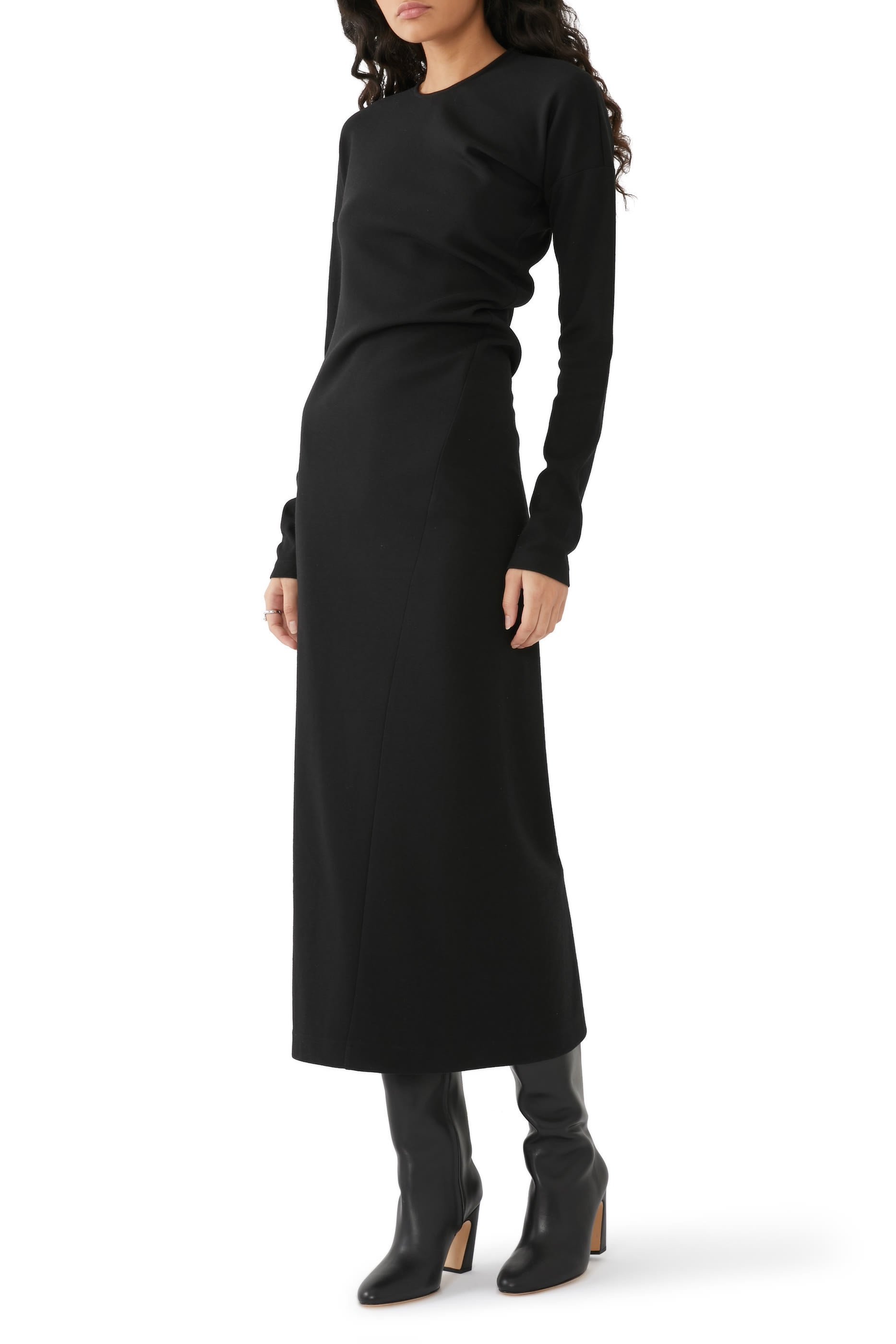 فستان بحياكة ملفوفة جيرسيه