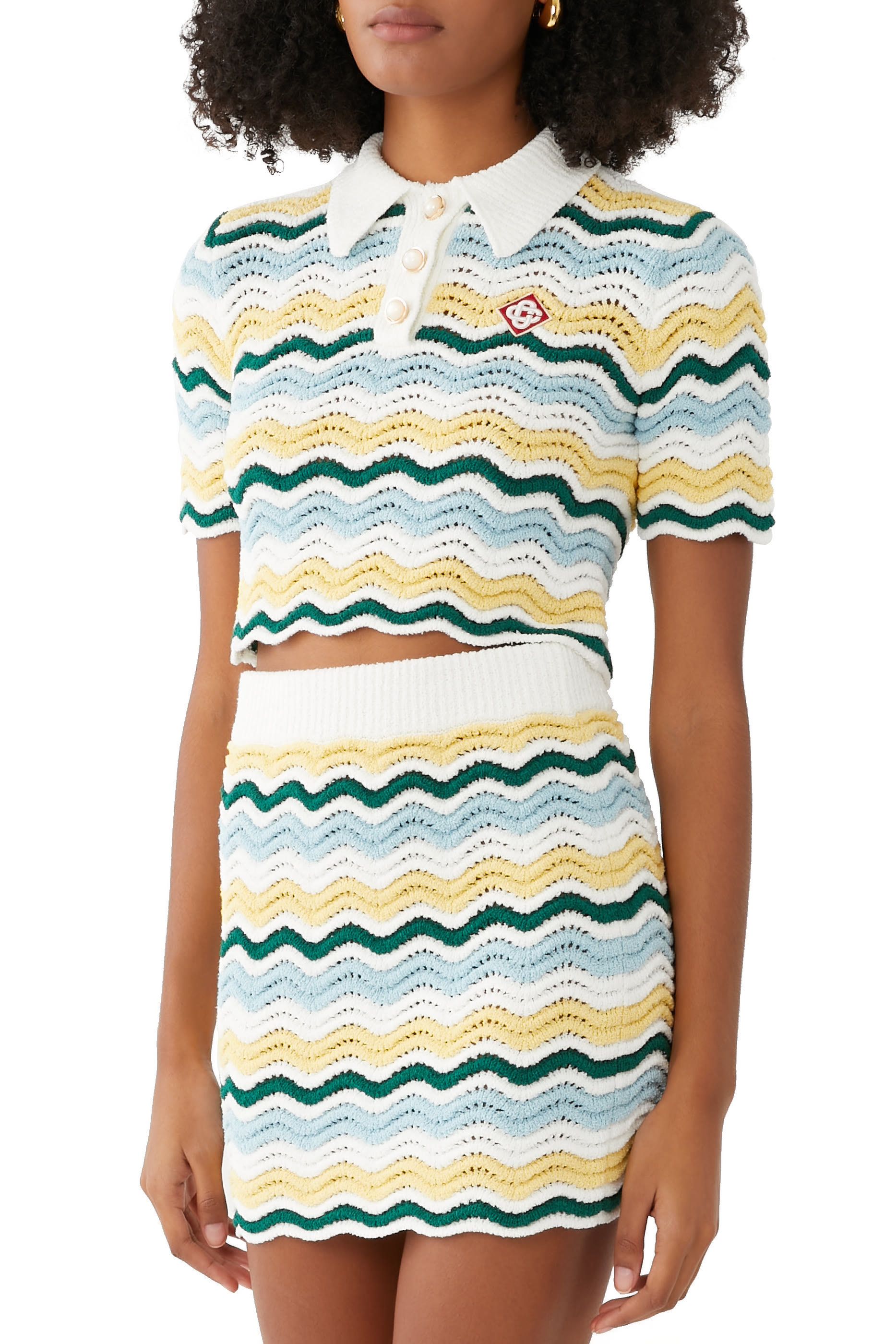 بلوزة بنقشة مموجة بوكليه