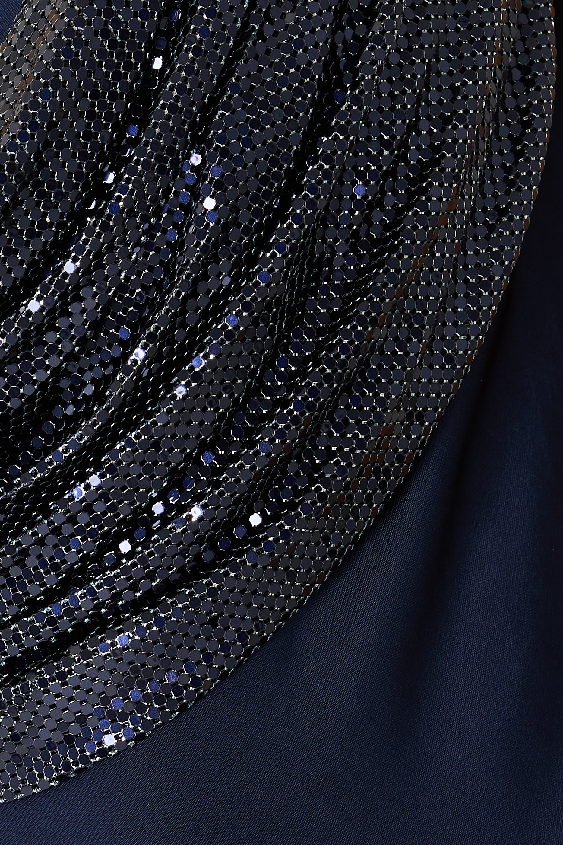 فستان طويل قماش شبكي وجيرسيه