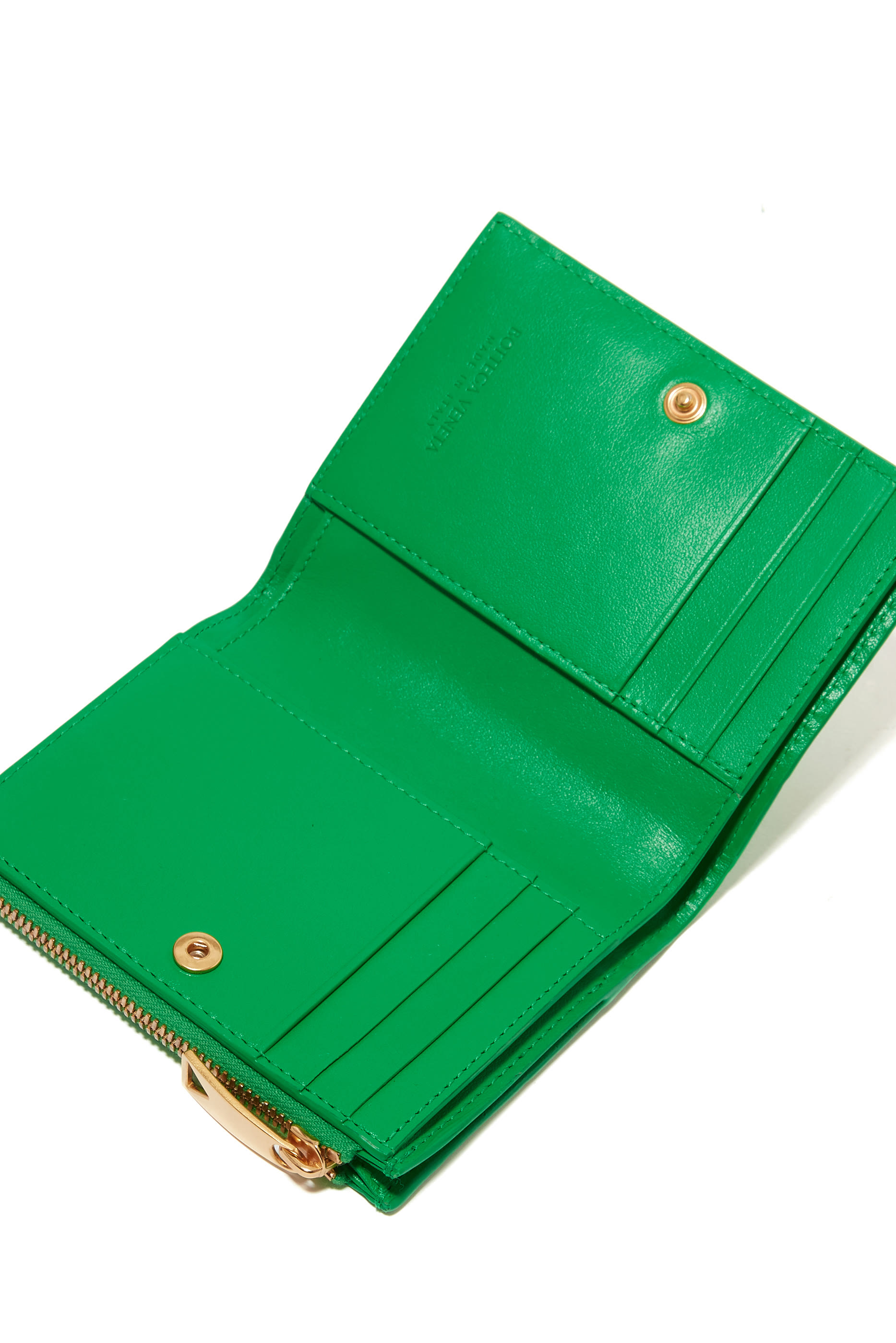 Small Intrecciato Bi-Fold Zip Wallet
