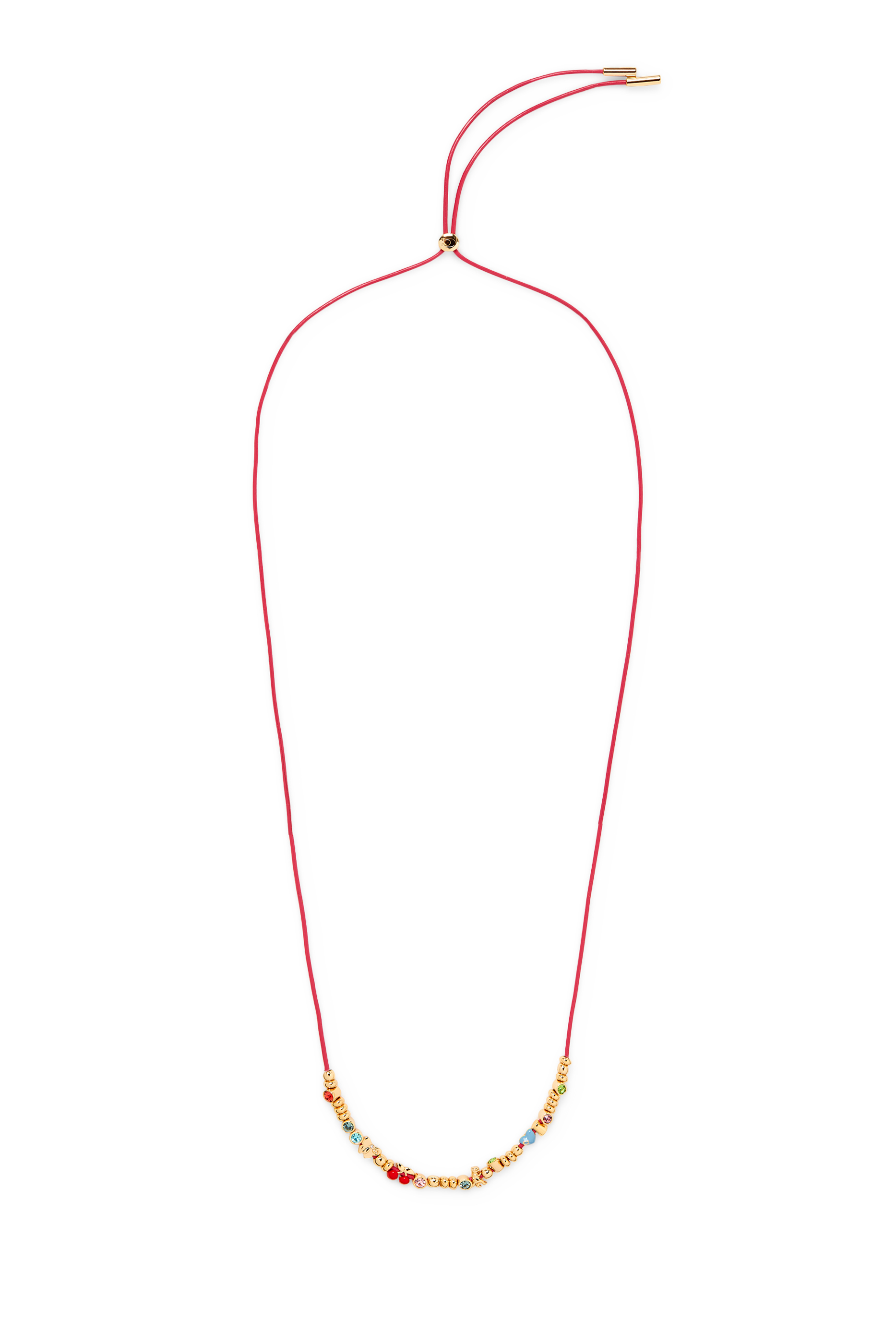 قلادة جلد بتصميم ملفوف مزينة بحلي مختلطة