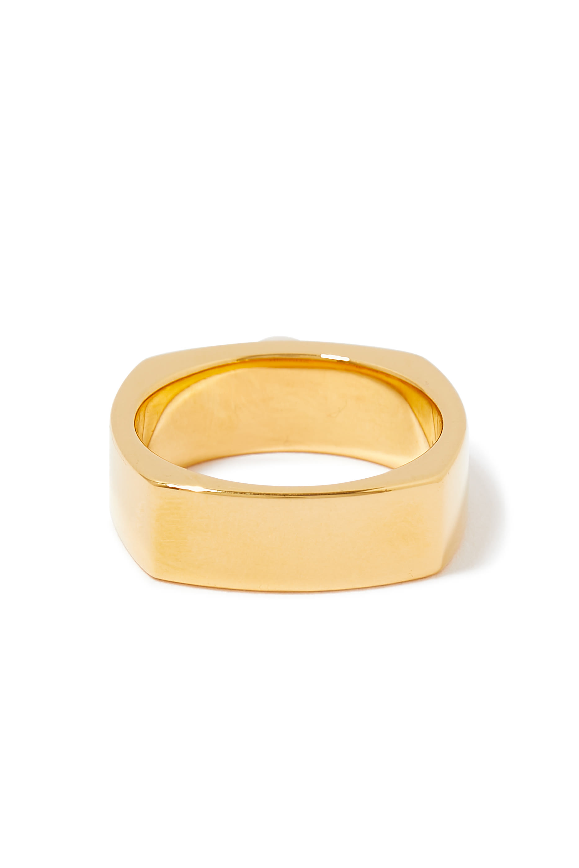 خاتم بتصميم مربع مزين باللؤلؤ