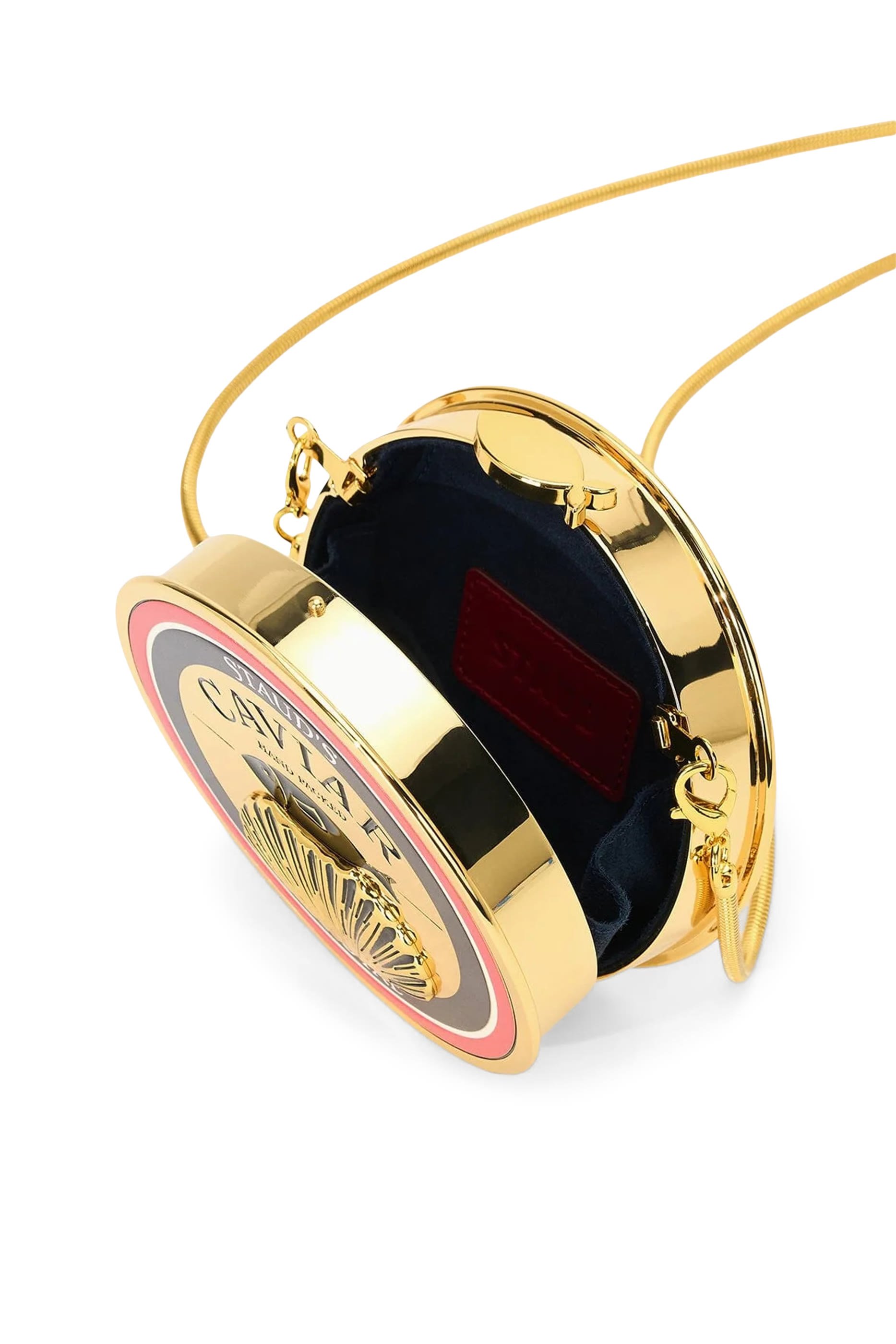 كلاتش بتصميم علبة كافيار معدنية