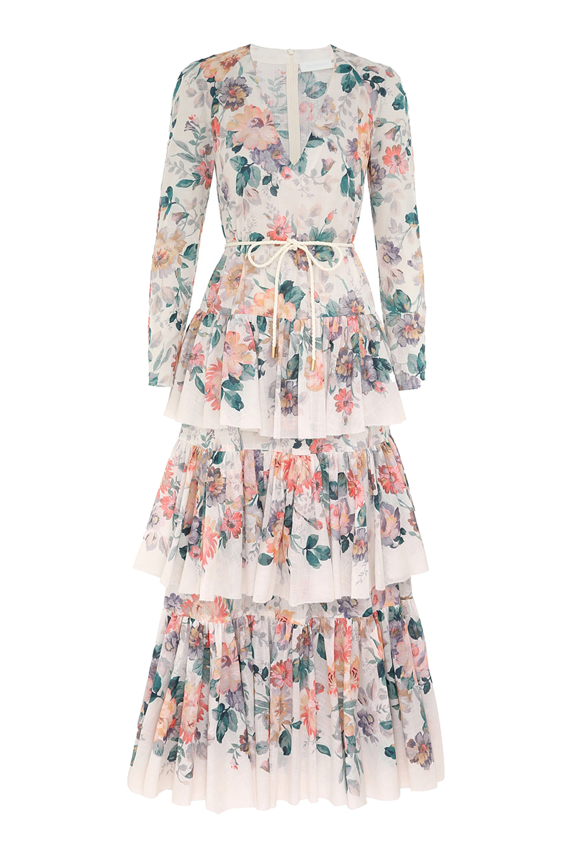 فستان طويل بتصميم متدرج أكاسيا