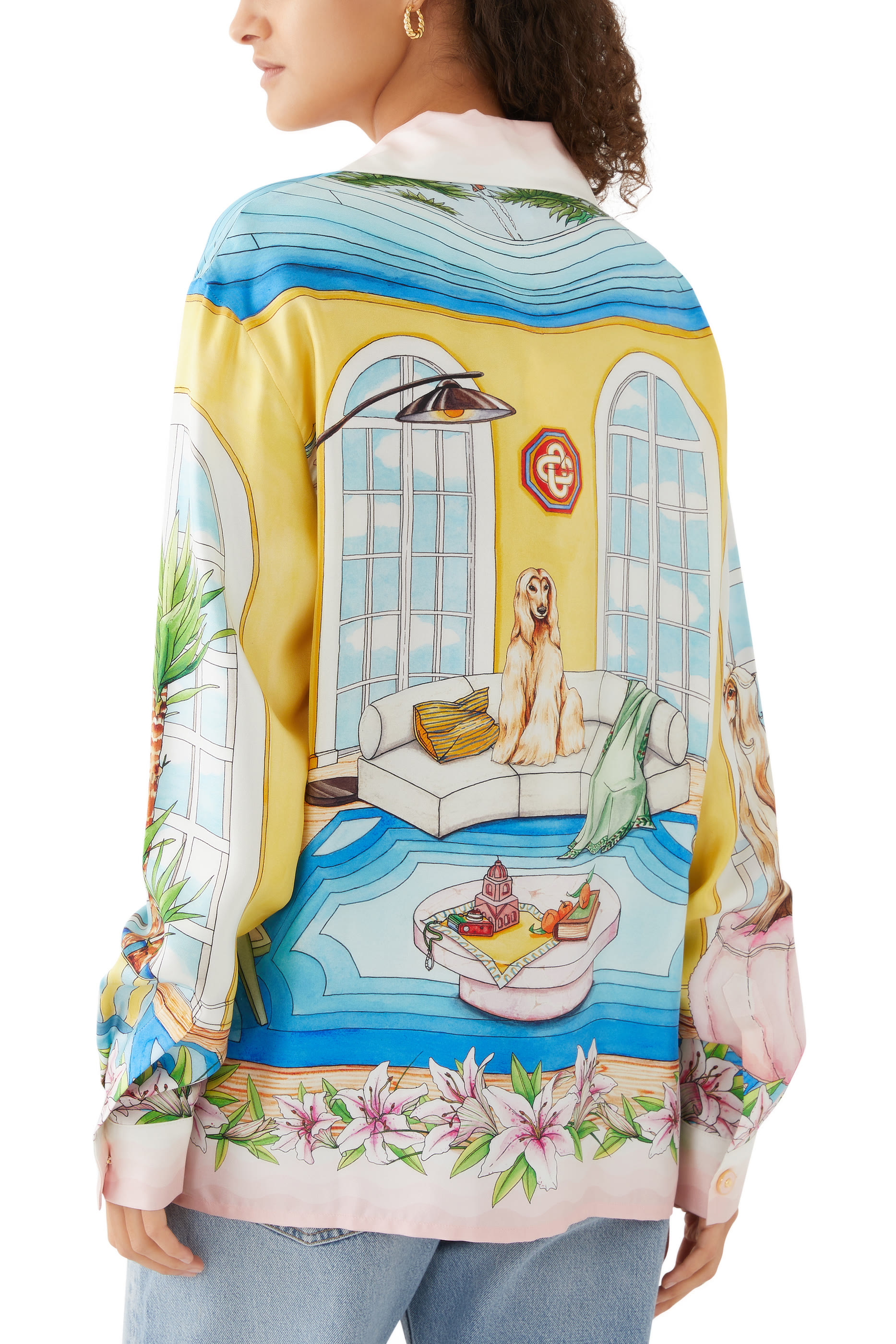 قميص بأكمام طويلة وياقة كوبية