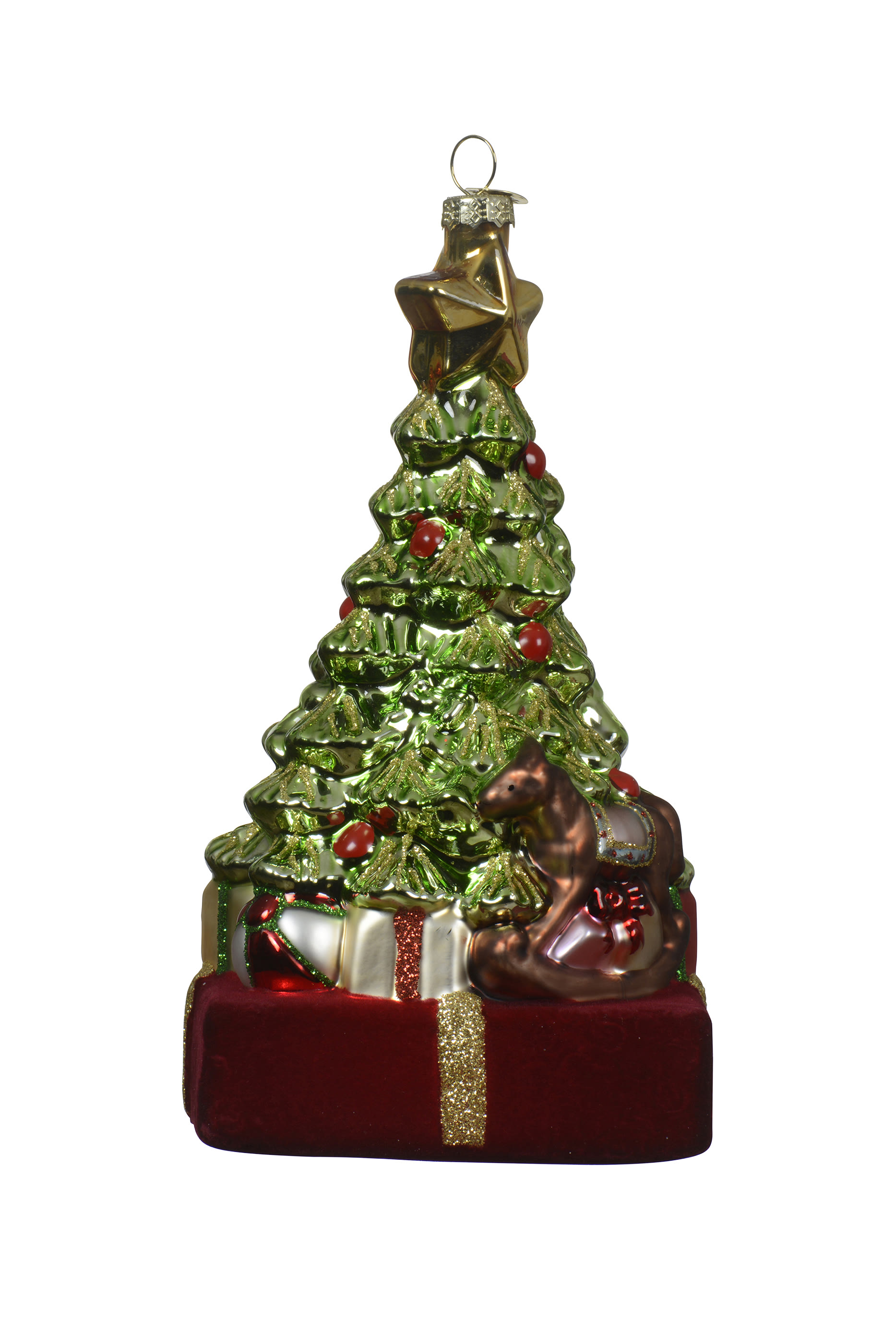 زينة اورن بتصميم شجرة كريسماس زجاج