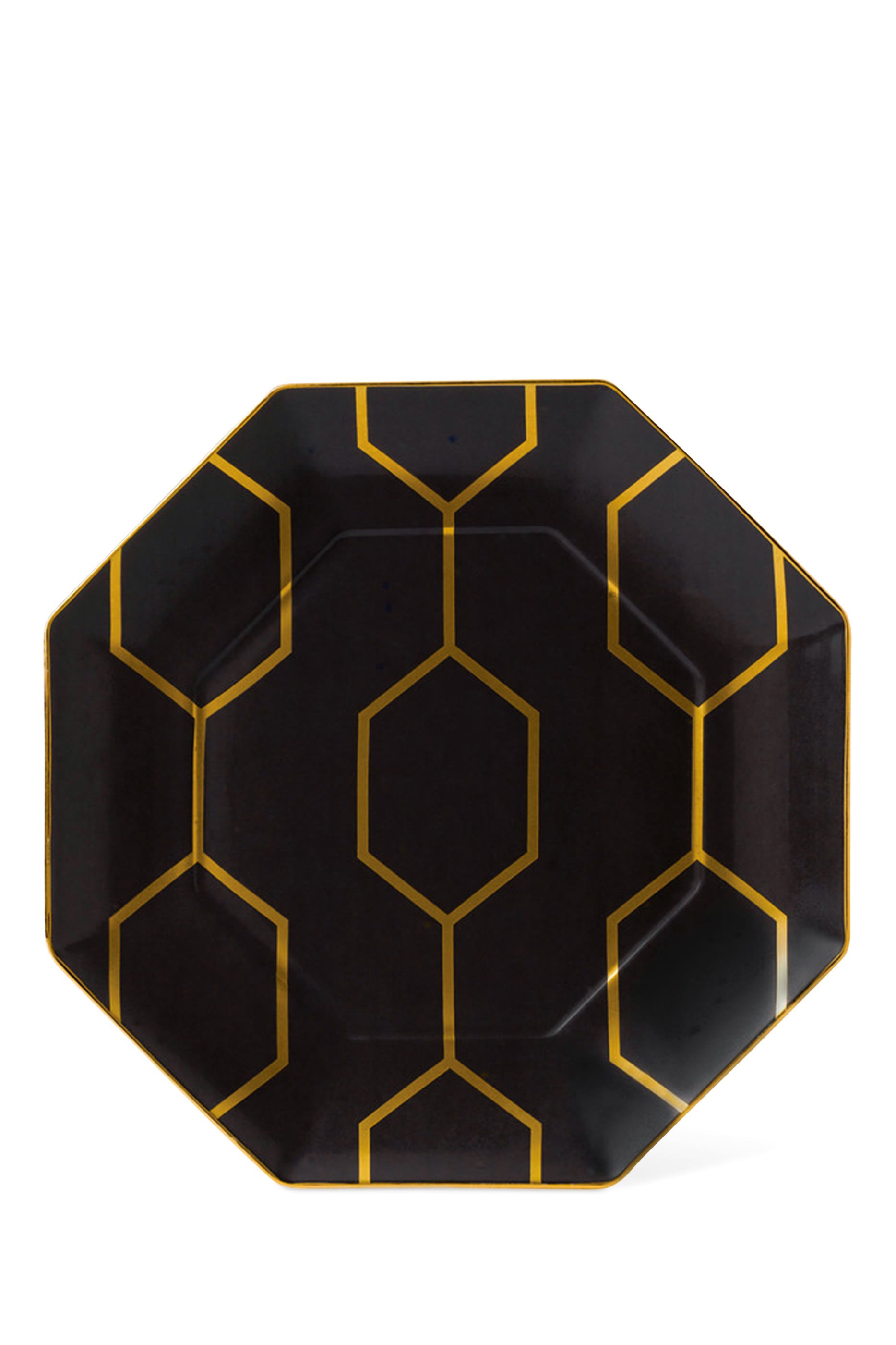 طبق أريس أسود ثماني الأضلاع 23 سم