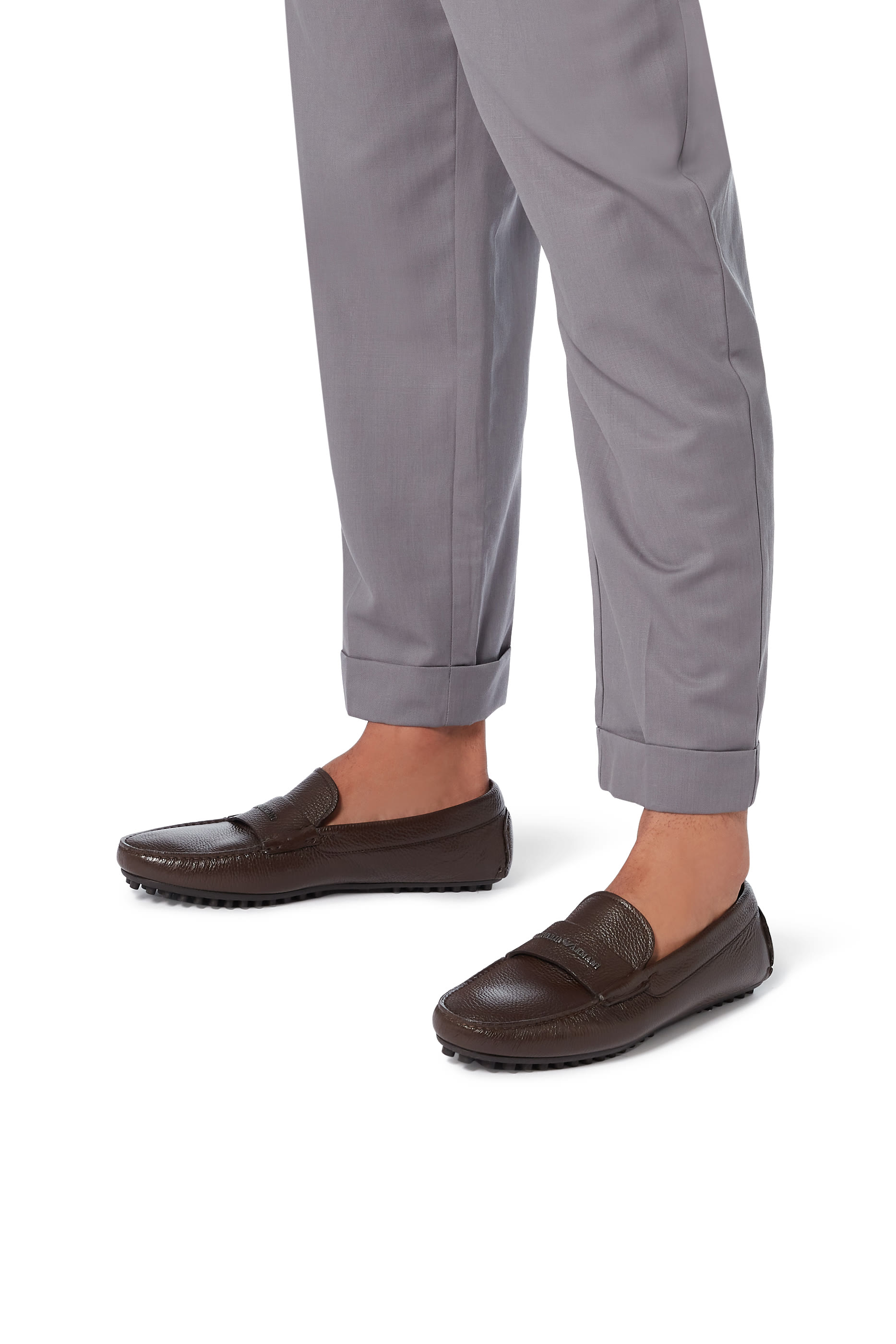 حذاء موكاسين درايفر جلد بارز الملمس