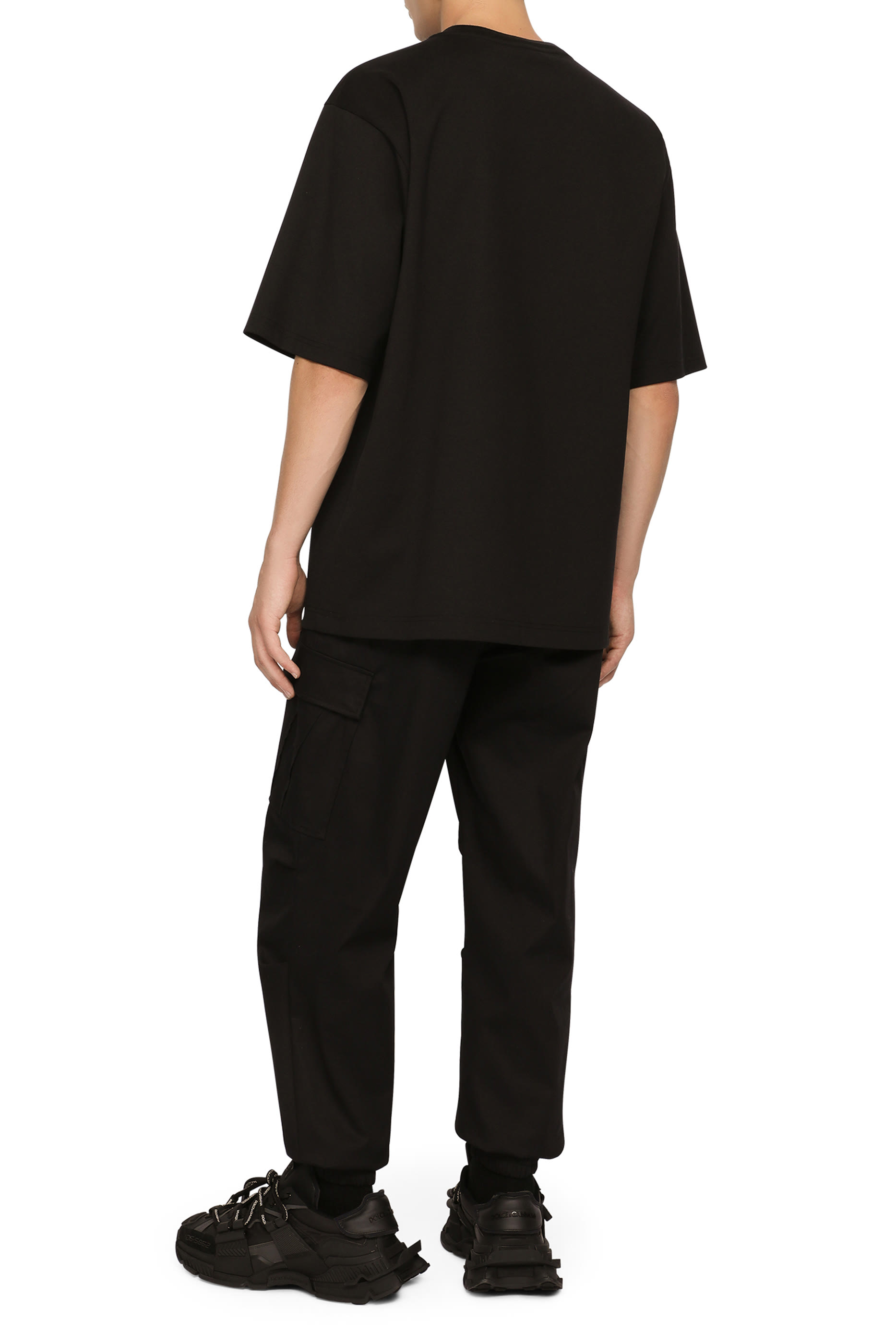 بنطال كارغو بشارة بشعار الماركة قطن