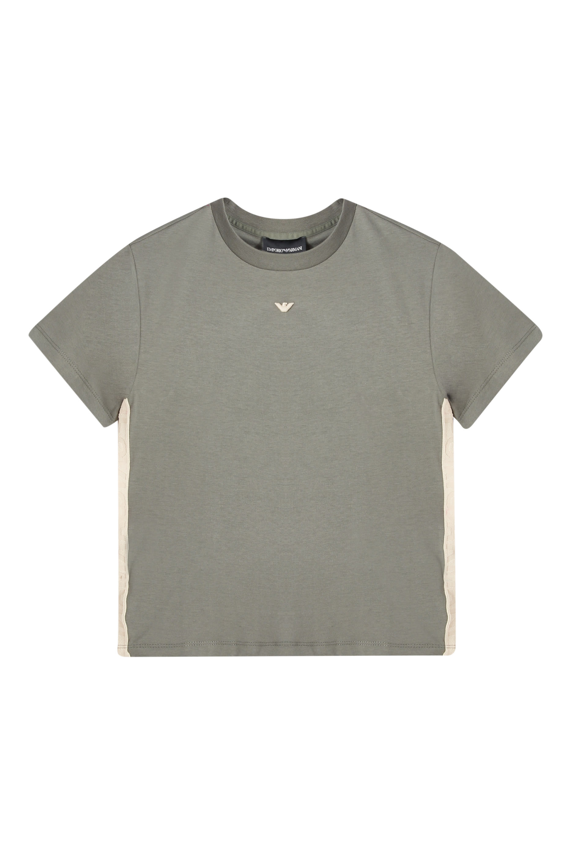 تيشيرت مطرز بشعار الماركة بحجم صغير قطن للأطفال