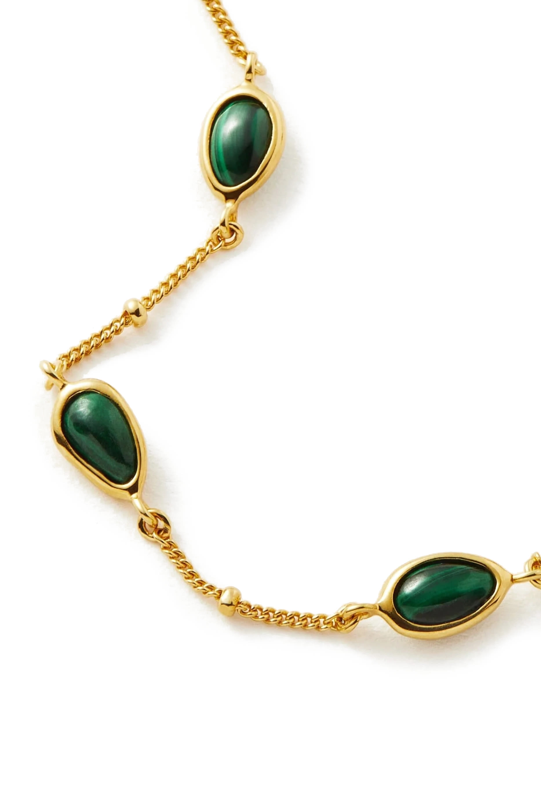 سوار ماغما مرصع بأحجار ملاكيت فضة إسترلينية مطلية بذهب عيار 18